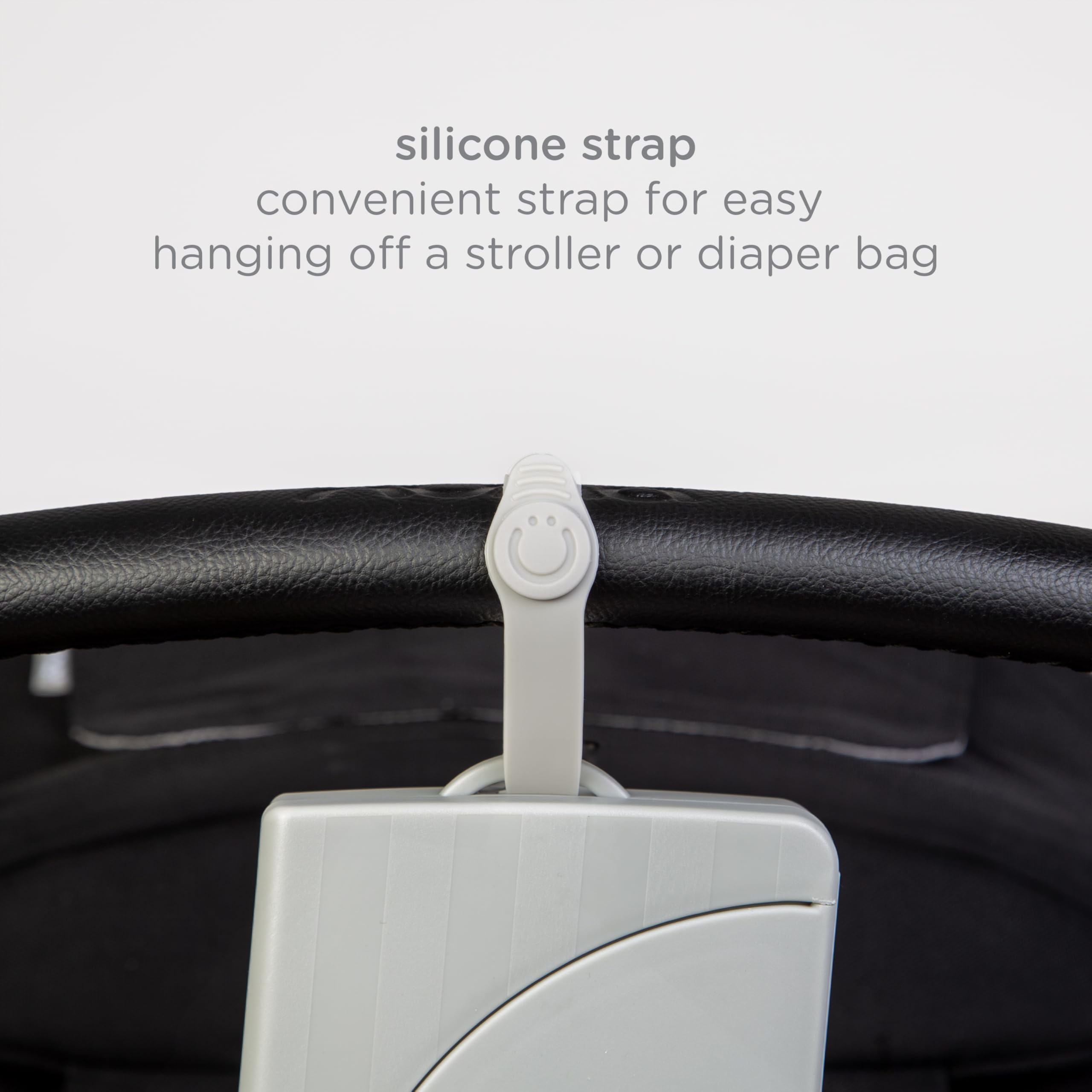 Ubbi On-The-Go Baby Wipes Dispenser, Portable Wipes Container for Travel, Diaper Bag Accessory Must Have for Newborns, Reusable Wipes Holder, Gray