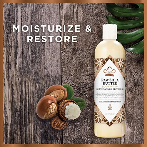 Nubian Heritage Body Wash Raw Shea Butter for Dry Skin Paraben Free Body Wash, 13 oz