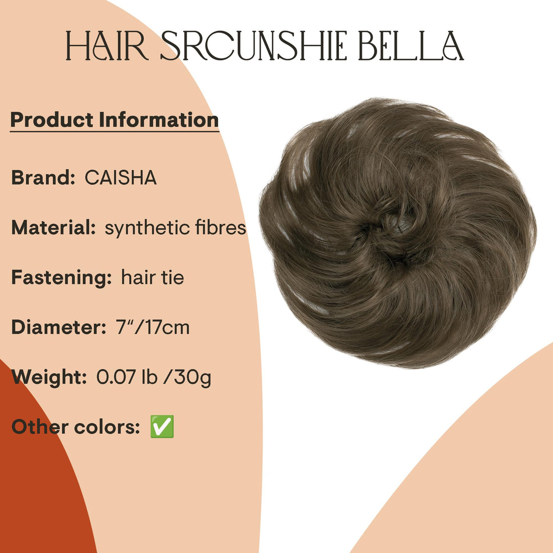 light brown12 : PRETTYSHOP Scrunchie Bun Up Do Hair piece Hair Ribbon Ponytail Extensions Wavy Curly or Messy Various Colors(light brown12)