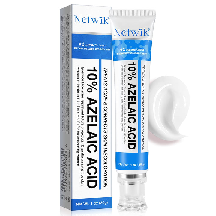 Azelaic Acid 10% Cream for Face - Acne Cream for Rosacea Reducing Relief Pimple Breakouts Blackhead Pigmentation and Redness - Azelaic Acid Gel For Facial and Skin Care