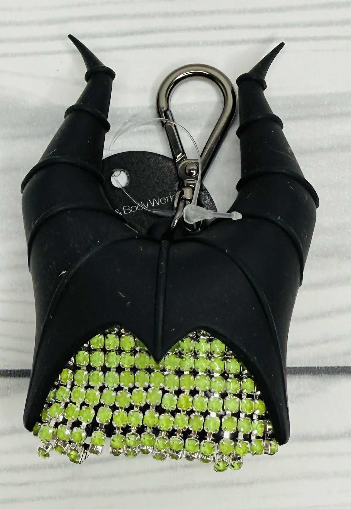 Bath & Body Works Malificent Black and Green Bling Glow-in-the-Dark Pocketbac Hand Sanitzer Holder