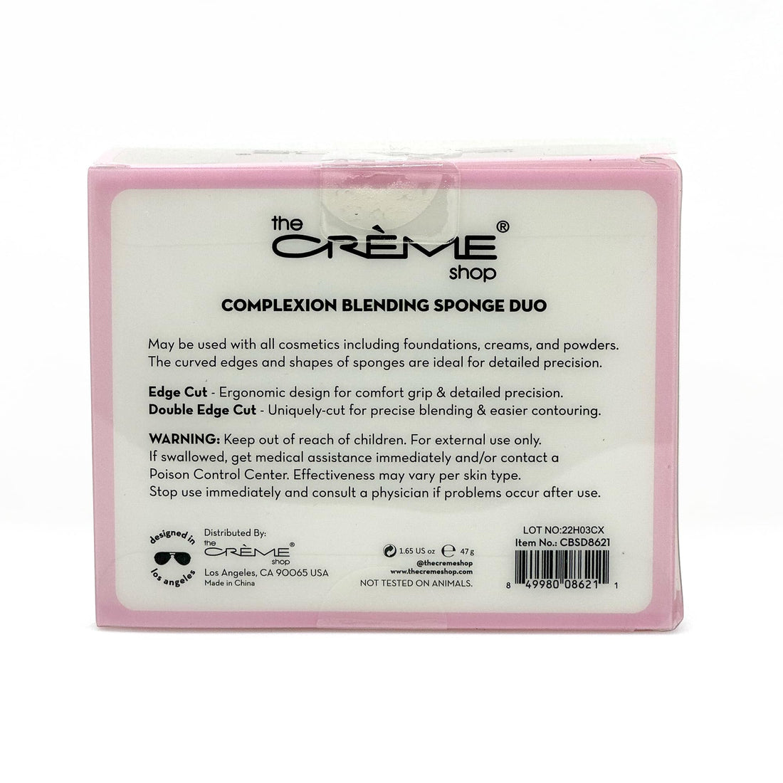 The Crème Shop Complexion Blending Sponge Duo | Makeup Sponges for Foundation | Makeup Sponge Set | Edged & Double Edged Beauty Blender Sponge (Set of 2)