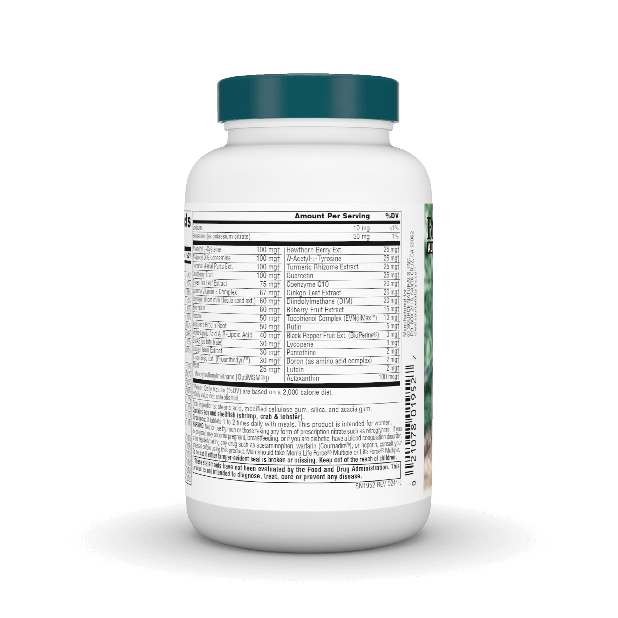 Source Naturals Women's Life Force Multiple Iron Free - Daily Complete Multivitamin 13 Essential Vitamins, Antioxidants, Herbs, Nutrients & Minerals - Enhanced Energy & Immune Boost - 90 Tablets