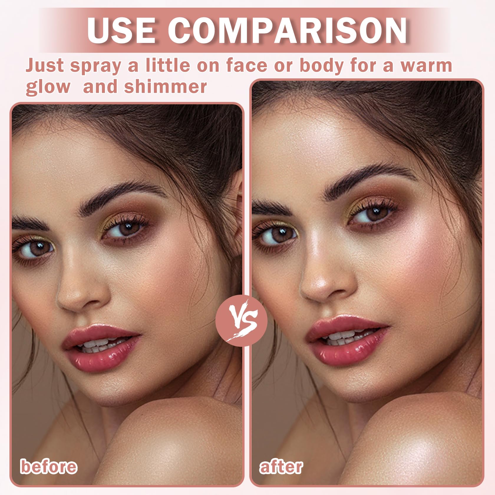 AIUEO Liquid Highlighter Makeup Glitter Contour Makeup Shimmer Oil for Face & Body,Long Lasting Highlighter Luminous Lotion,Multi-Use Body Highlighter Glitter Shimmer Oil-Rose Gold