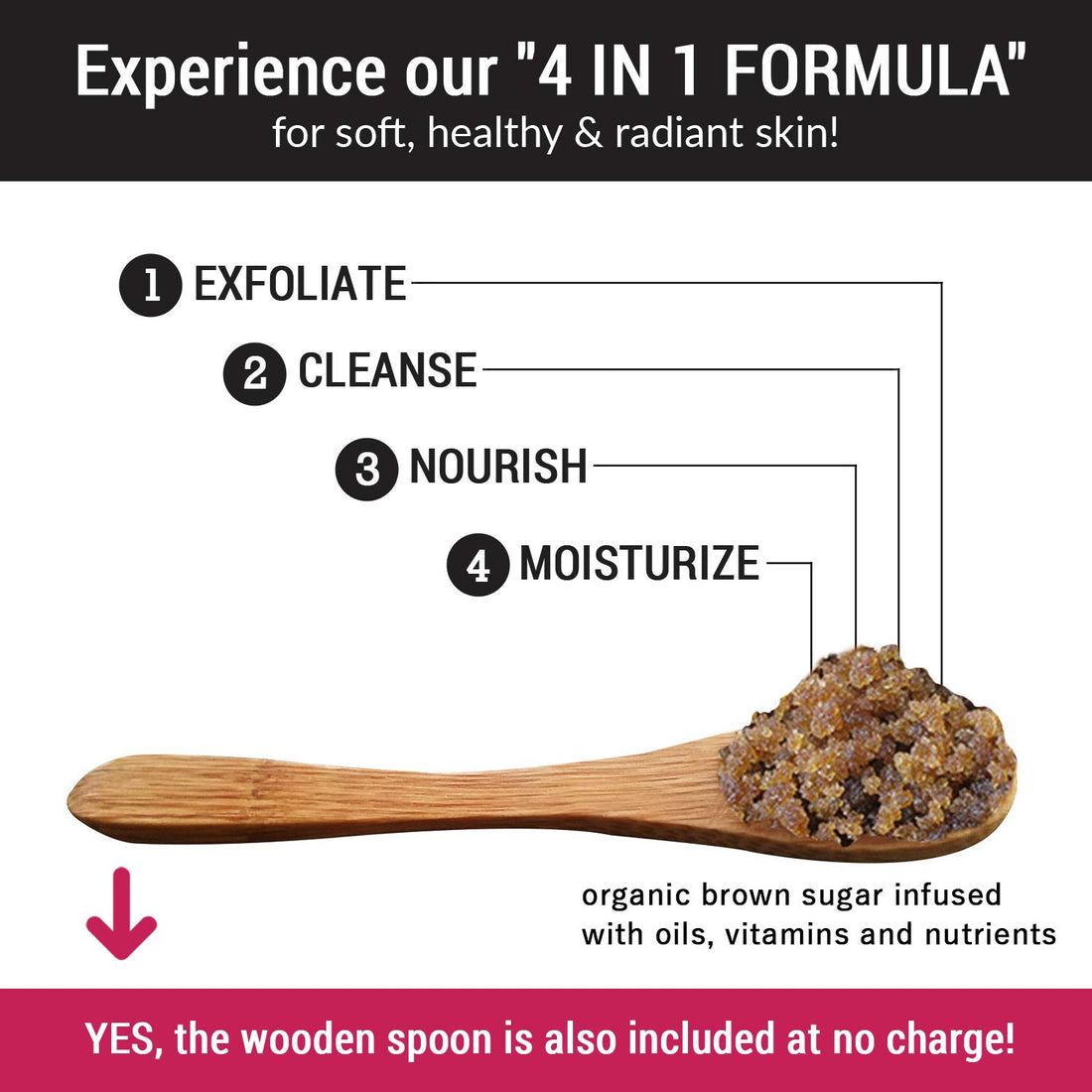 pureSCRUBS Premium Organic Brown Sugar VANILLA FACE & BODY SCRUB Set - Large 16oz, Infused With Organic Essential Oils & Nutrients INCLUDES Wooden Spoon, Loofah & Mini Exfoliating Bar Soap
