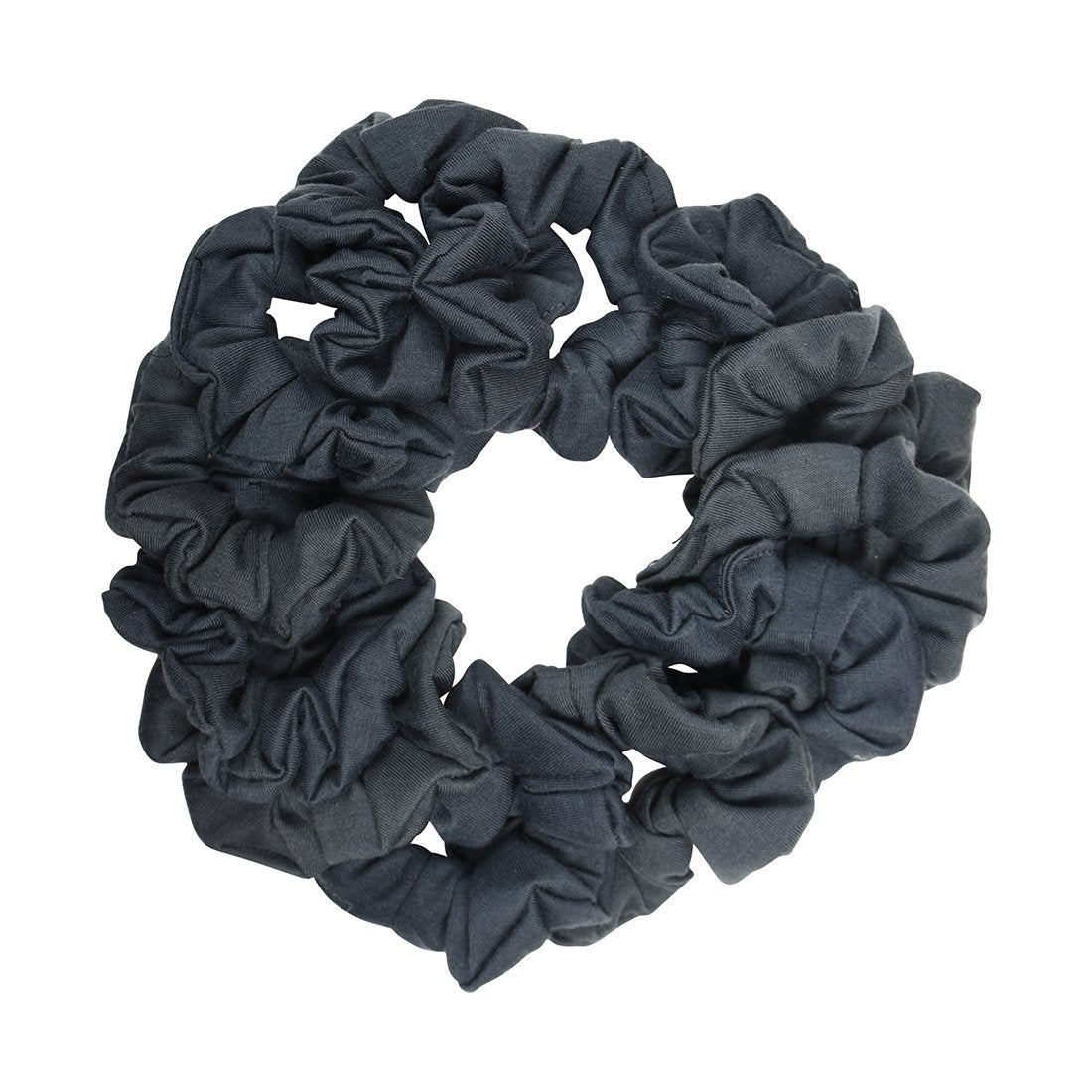 Motique Accessories Dark Grey: 12 Pack Solid Hair Ties Scrunchies - Dark Grey