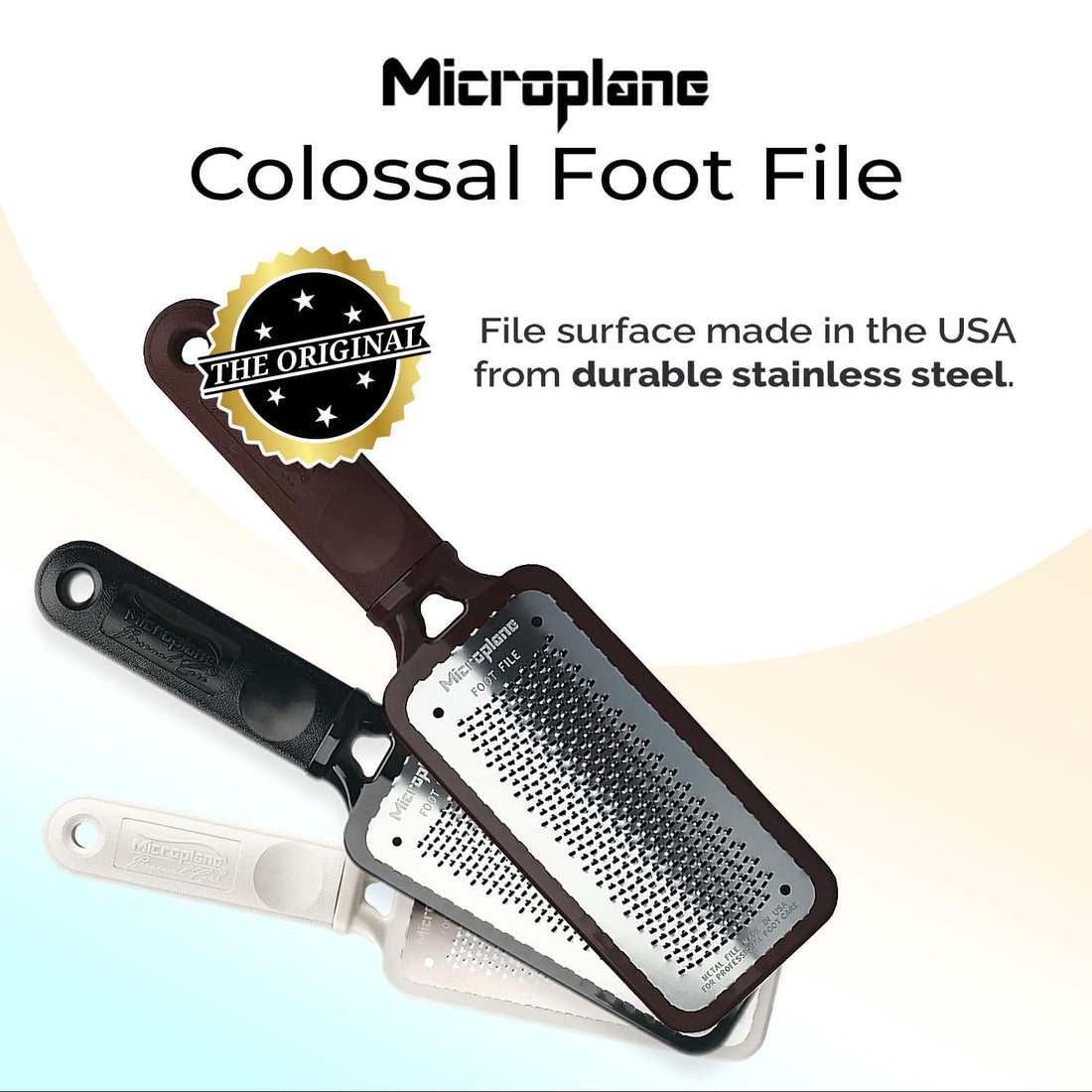 Microplane Colossal Pedicure Rasp Foot File - Brown