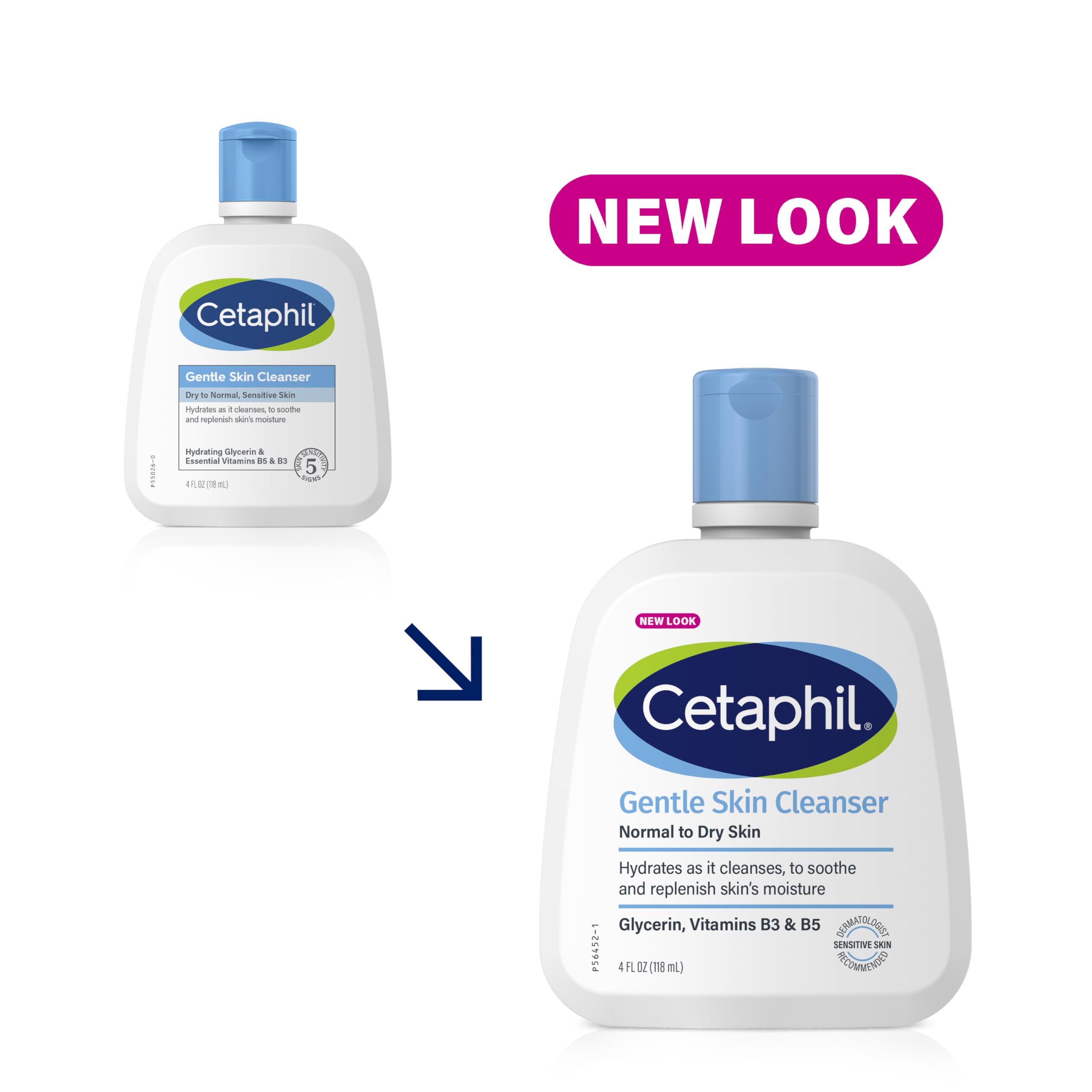 Cetaphil Face Wash, Hydrating Gentle Skin Cleanser for Dry to Normal Sensitive Skin, NEW 4 oz 3 Pack, Fragrance Free, Soap Free and Non-Foaming