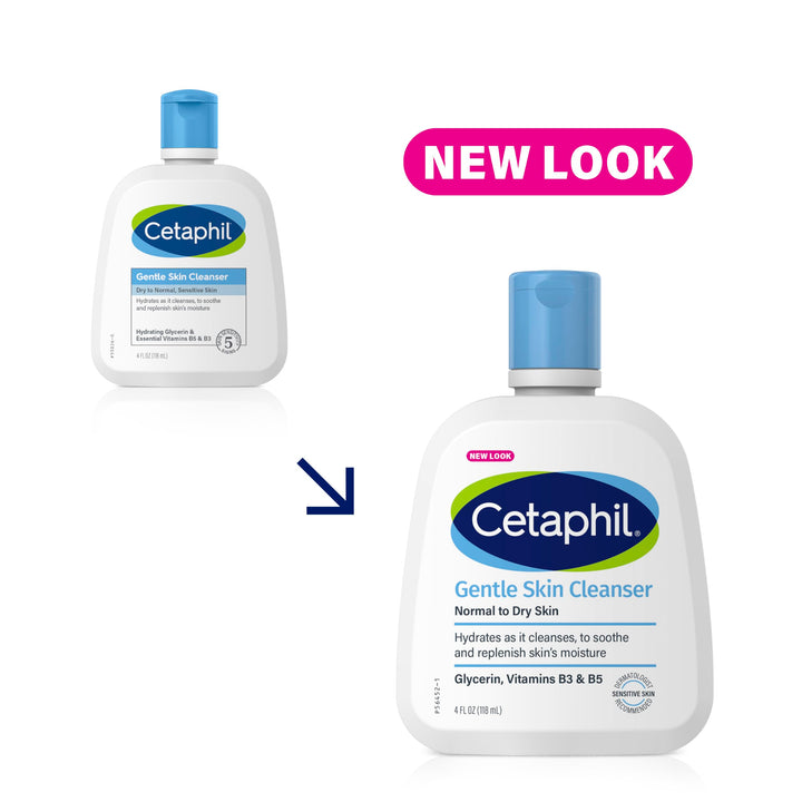Cetaphil Face Wash, Hydrating Gentle Skin Cleanser for Dry to Normal Sensitive Skin, NEW 4 oz 3 Pack, Fragrance Free, Soap Free and Non-Foaming