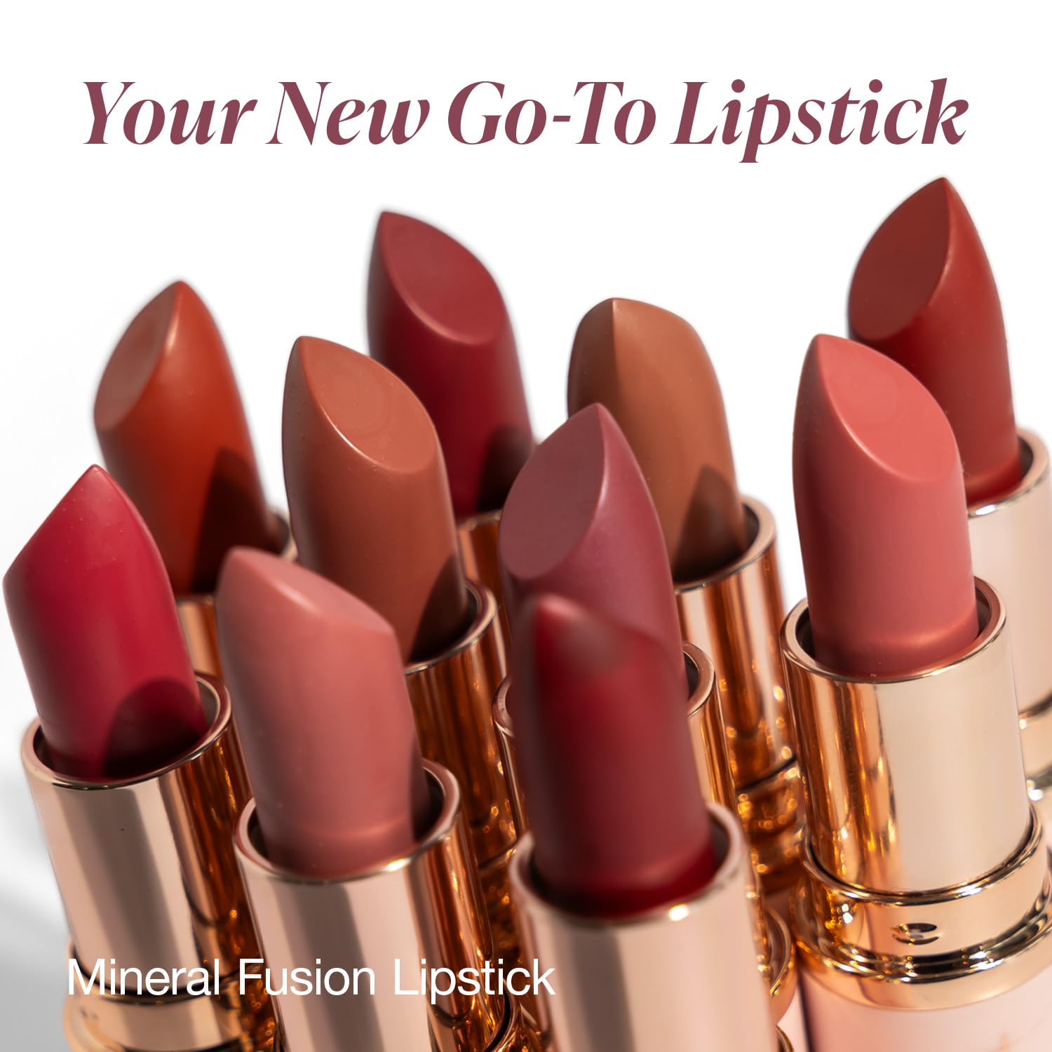 Mineral Fusion Lipstick, Vivid & Smudge-Free Lip Color with Avocado Oil, Cocoa Seed Butter & More, Long-Lasting Vegan Lipstick, FD&C Dye-Free, Cruelty-Free, Paraben-Free, Gluten Free, Kir Royale