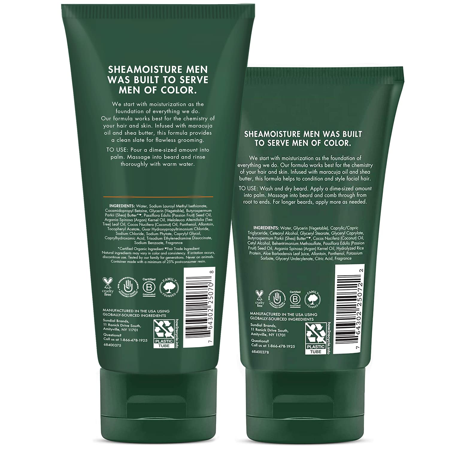 SheaMoisture Beard Wash & Beard Detangler Set - Fair Trade Organic Shea Butter, Coarse Hair, Men's Grooming, Scented, 2 Piece Set