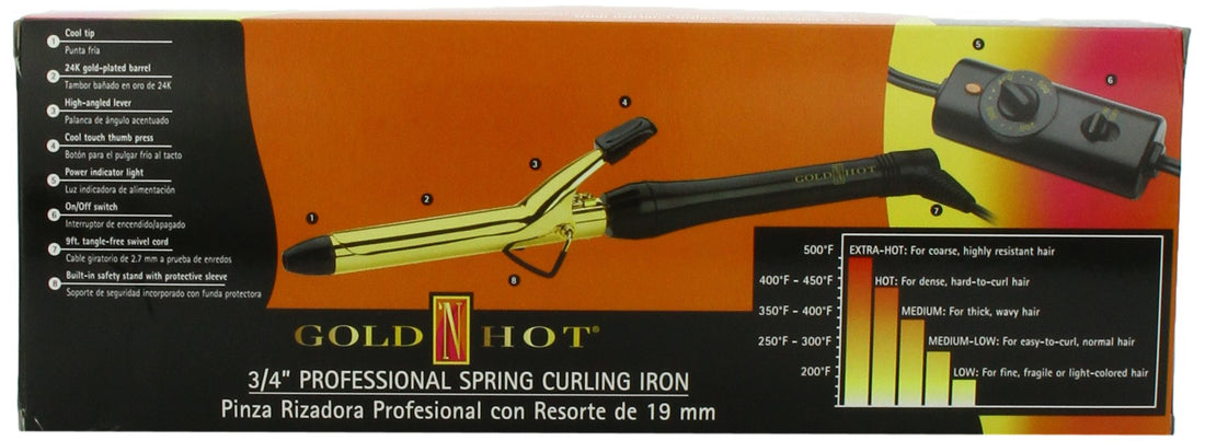 Gold 'N Hot Professional Spring-Grip Curling Iron, 3/4 Inch by Gold N Hot