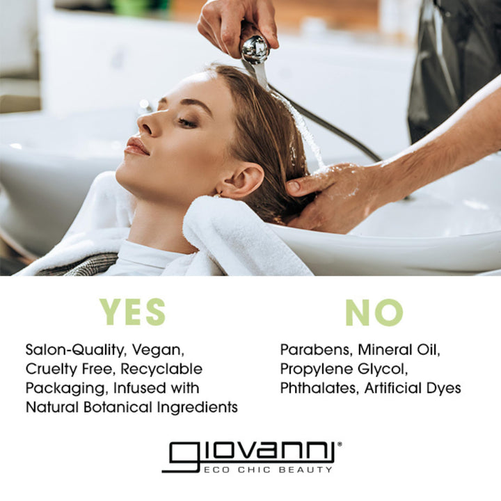 GIOVANNI 2chic Clarifying & Calming Shampoo - Clarifying Shampoo for Build Up, Helps Remove Residue, Lemon Balm & Squalane Balance & Hydrate, Sulfate Free - Wintergreen & Blue Tansy, 24 oz