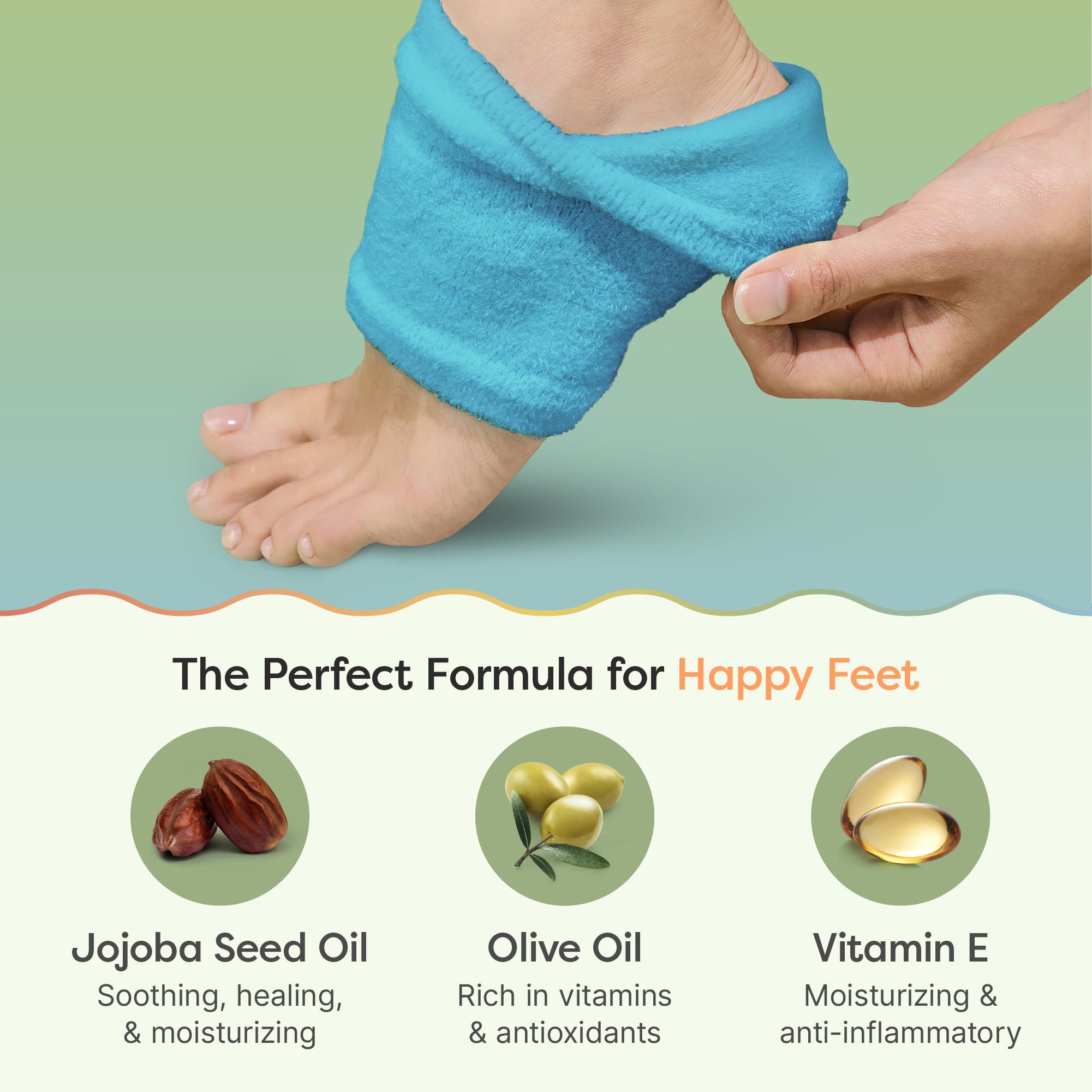 ZenToes Moisturizing Fuzzy Sleep Socks with Vitamin E, Olive Oil and Jojoba Seed Oil to Soften and Hydrate Dry Cracked Heels (Regular, Blue)