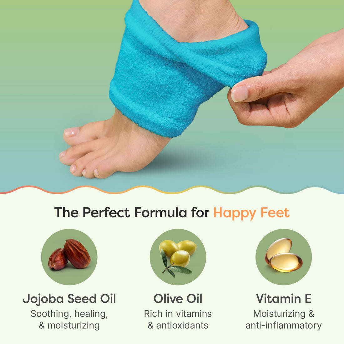 ZenToes Moisturizing Fuzzy Sleep Socks with Vitamin E, Olive Oil and Jojoba Seed Oil to Soften and Hydrate Dry Cracked Heels (Regular, Blue)