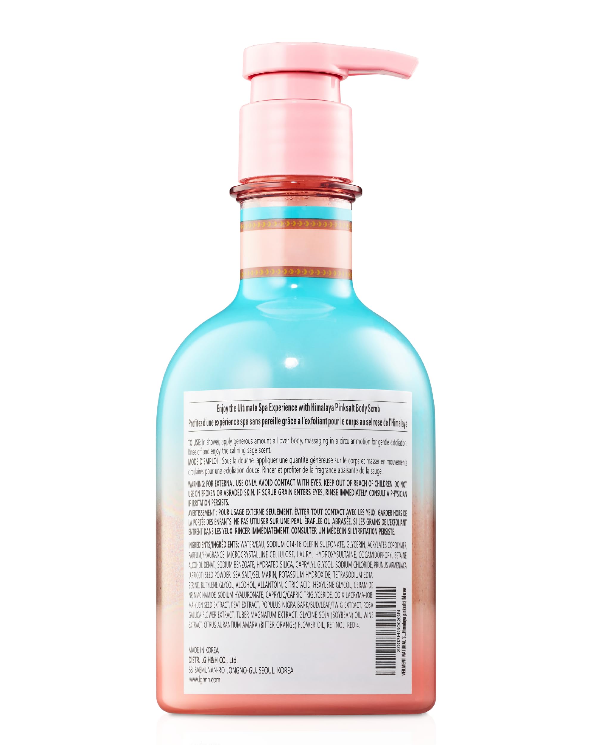 VEILMENT NATURAL HIMALAYA PINK SALT SPA 2-in1 BODY WASH & BODY SCRUB(13.53fl.oz) - Natural Exfoliating Salt Scrub for Deep Cleansing - Exfoliate & Moisturize Skin Polishes