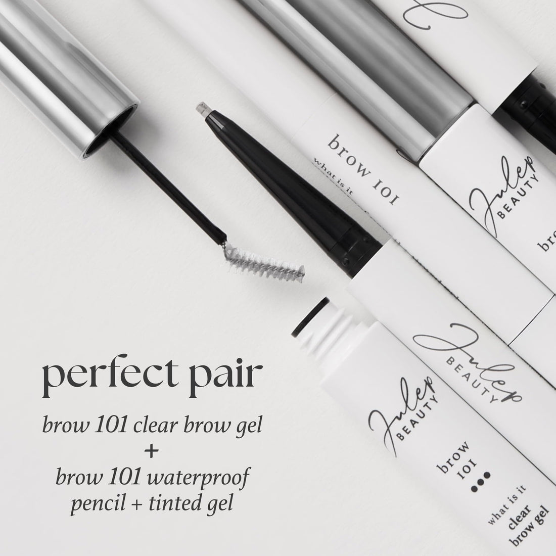 Julep Brow 101 Clear Eyebrow Scultping Gel - Precision Brush For Sculpting – Long-Lasting, Lightweight Formula for Natural,Tamed Brows