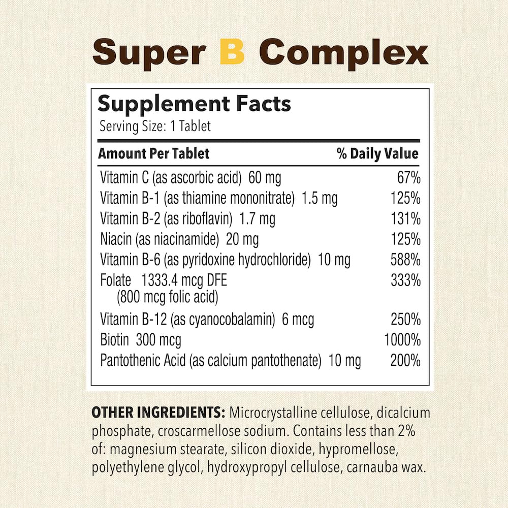 Puregen Labs Super B Energy Complex with Vitamin C - Immune Health, Energy & Nervous System Support - Non-GMO, Gluten-Free 100 Vegetarian Tablets
