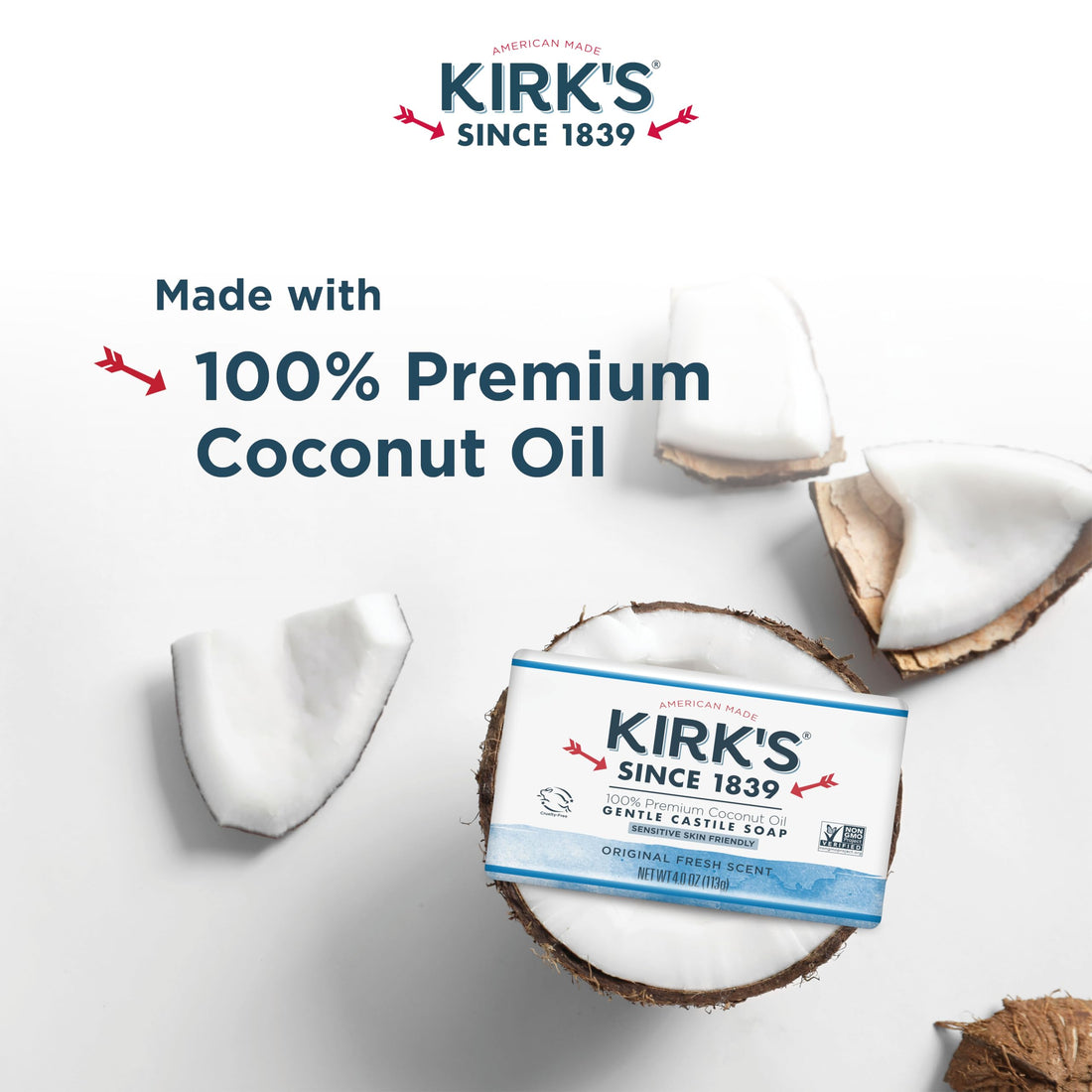 Kirks Original Coco Castile Soap 48 Bars FULL CASE
