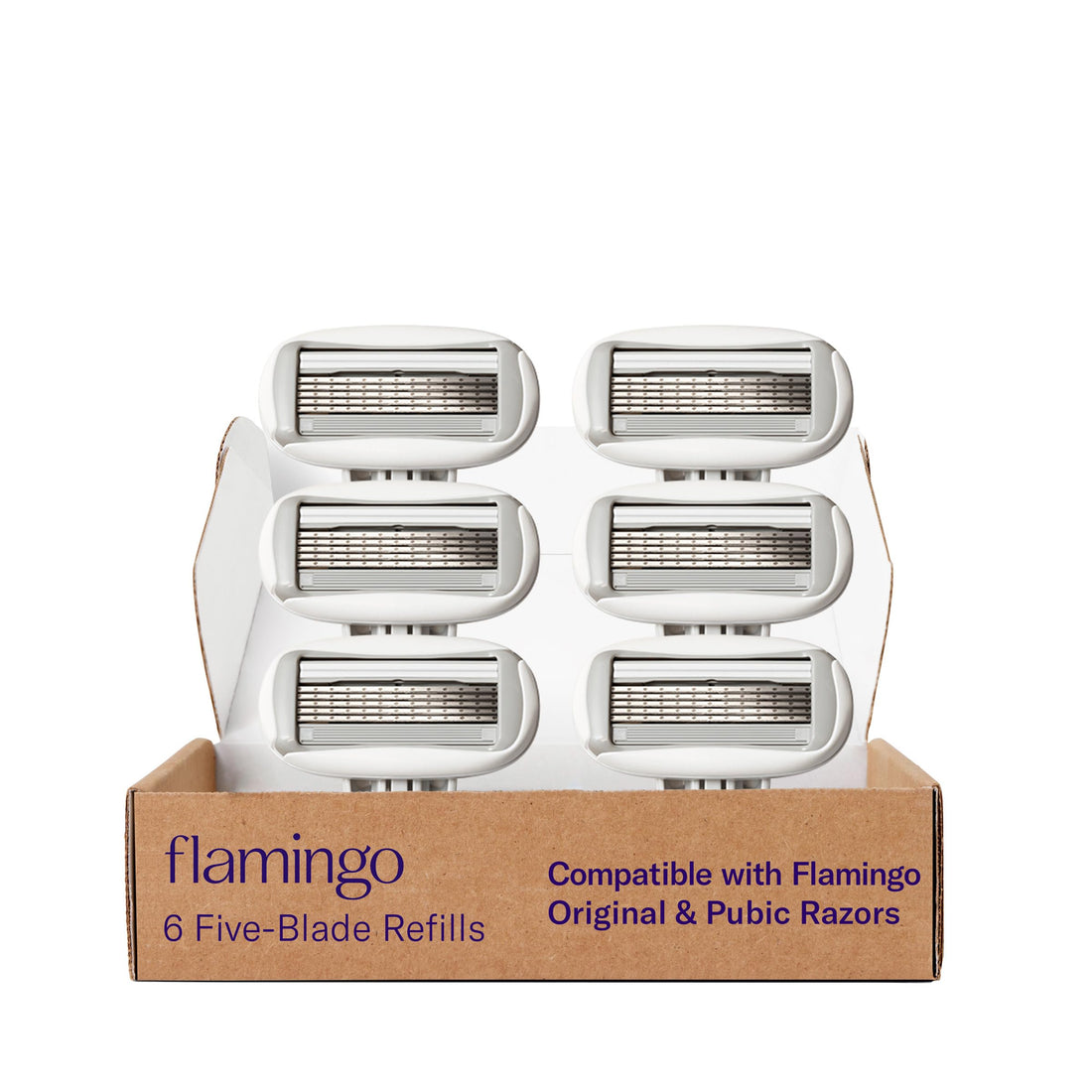 Flamingo Women's Original Razor Blade Refill Cartridges for Women - 6 Count - 5-Blade Shaving Razors for Women
