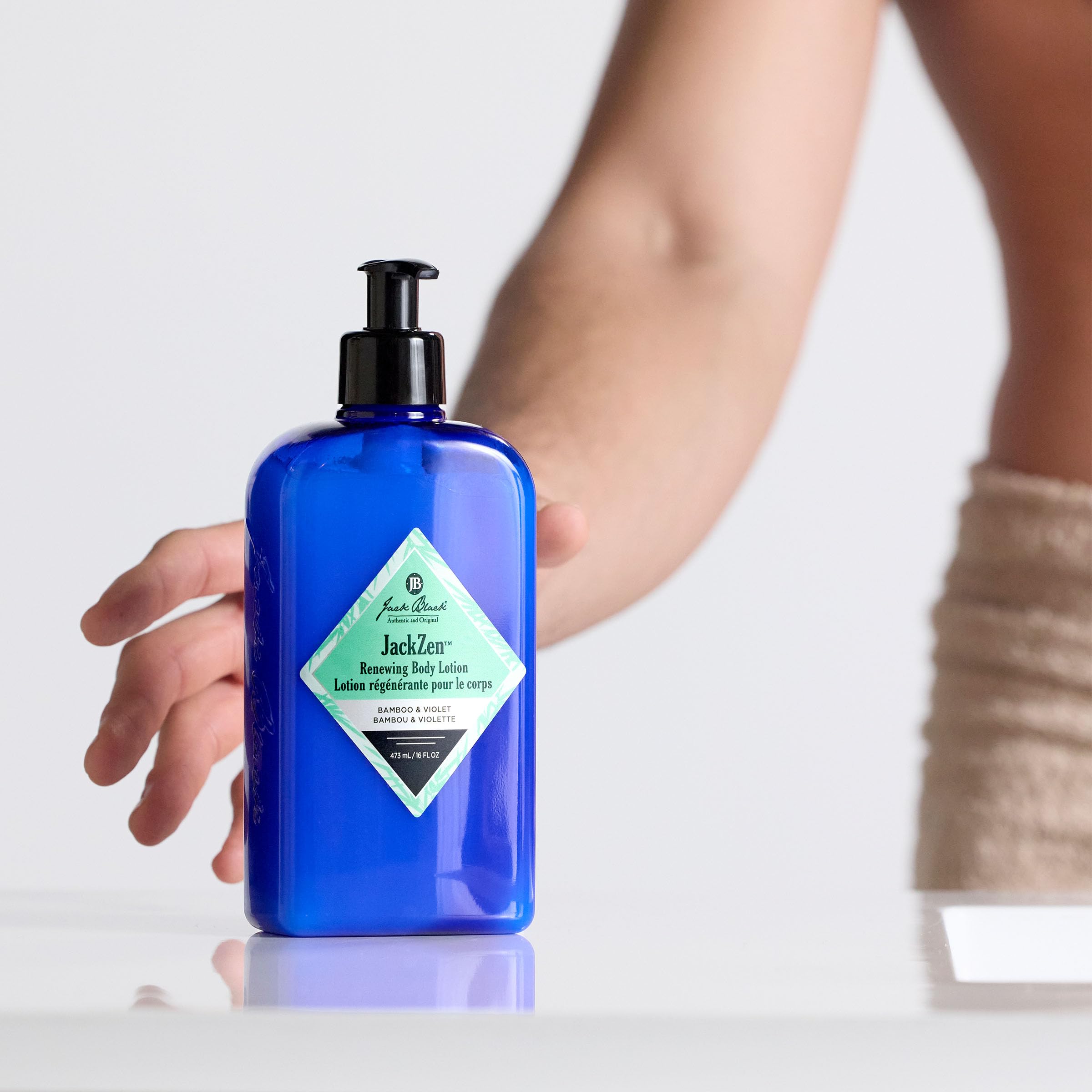 Jack Black Jackzen Renewing Body Lotion, 3 oz. – Earthy Fragrance, Travel Lotion for Dry Skin, Fast-Absorbing Body Moisturizer, Hydrating Skin Lotion, Hand Lotion for Men & Women