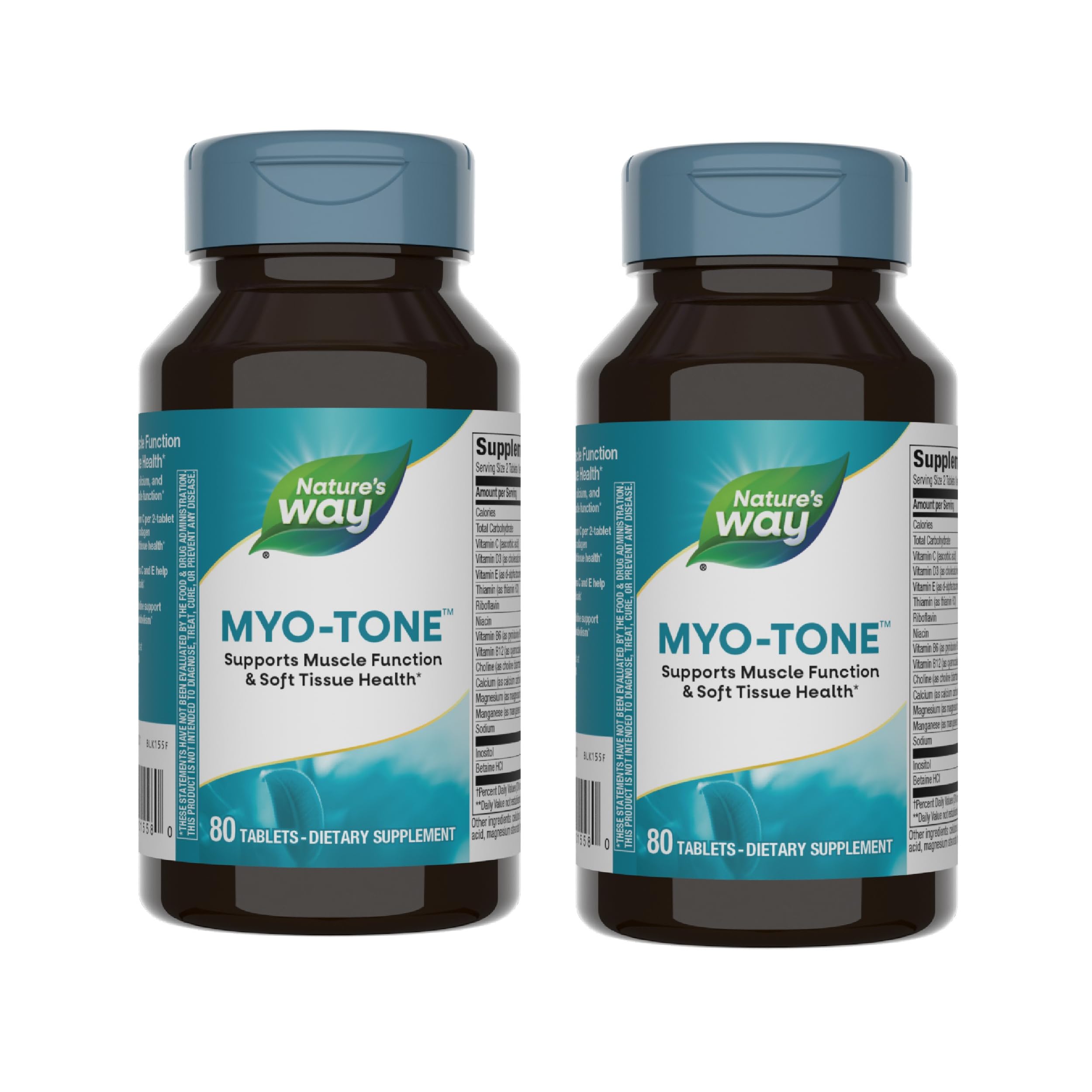 Nature's Way Myo-Tone - Muscle Function & Soft Tissue Health* - With Magnesium, Vitamins & B Vitamins – Gluten Free & Vegetarian - 80 Tablets (2 Pack)