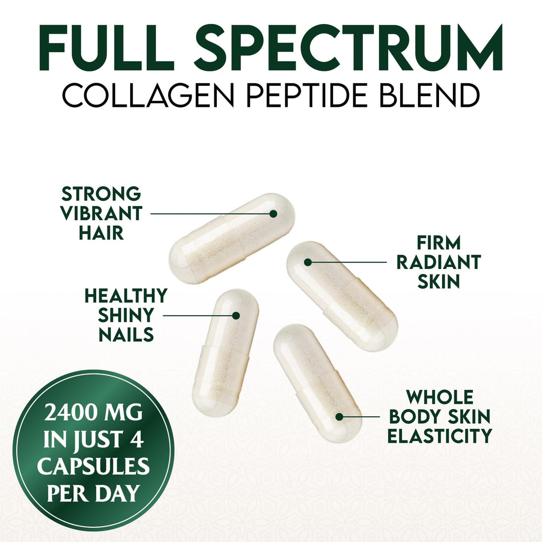 Collagen Peptides for Women & Men - Type I, II, III, V, X Multi Collagen, Hydrolyzed Collagen Supplement Supports Hair, Nail, Skin, Bone and Joint Health with Vital Nutrients & Proteins - 120 Capsules
