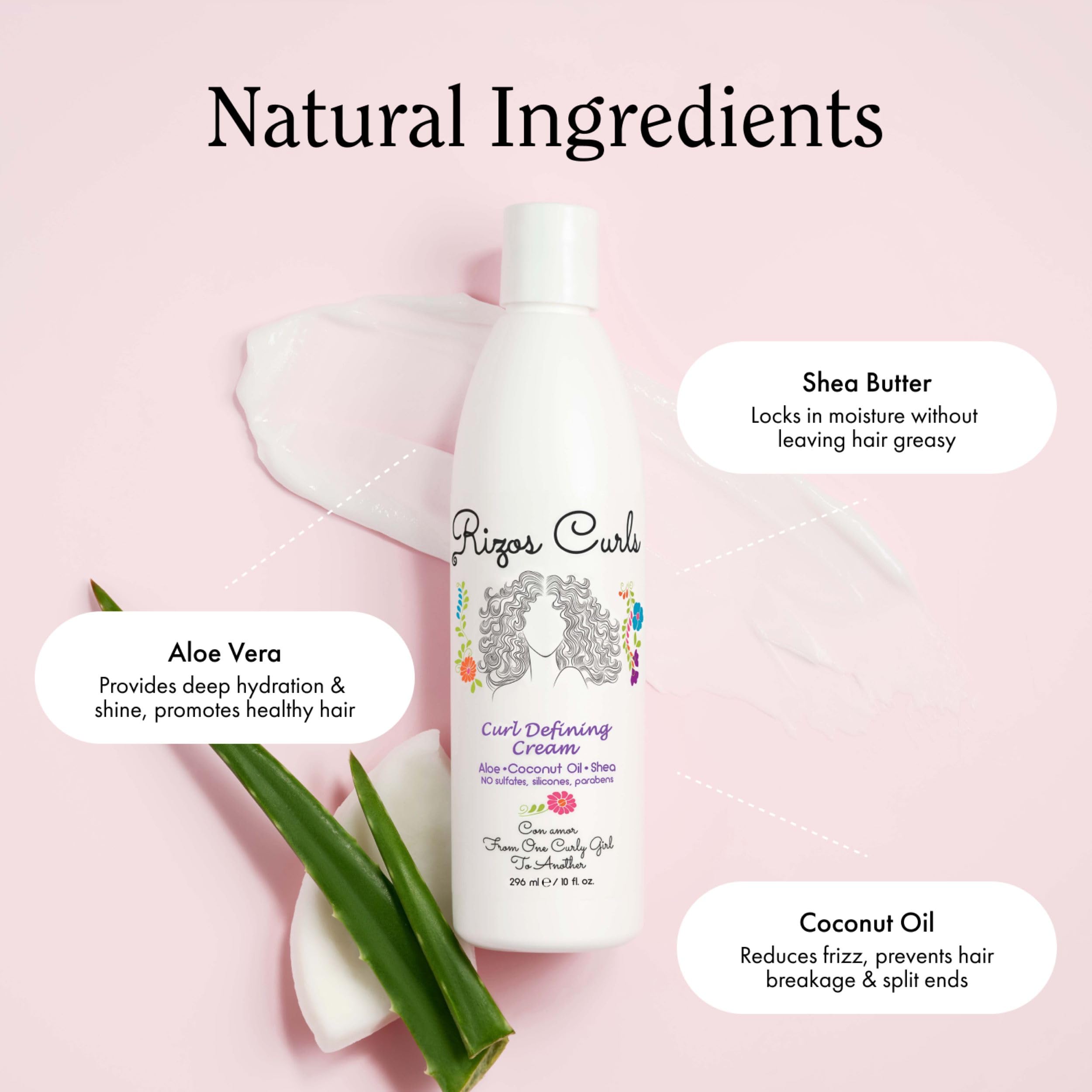 Rizos Curls Curly Hair Define Bundle Set One Hydrating Shampoo One Deep Conditioner And One Defining Cream Latina Hair Care Products