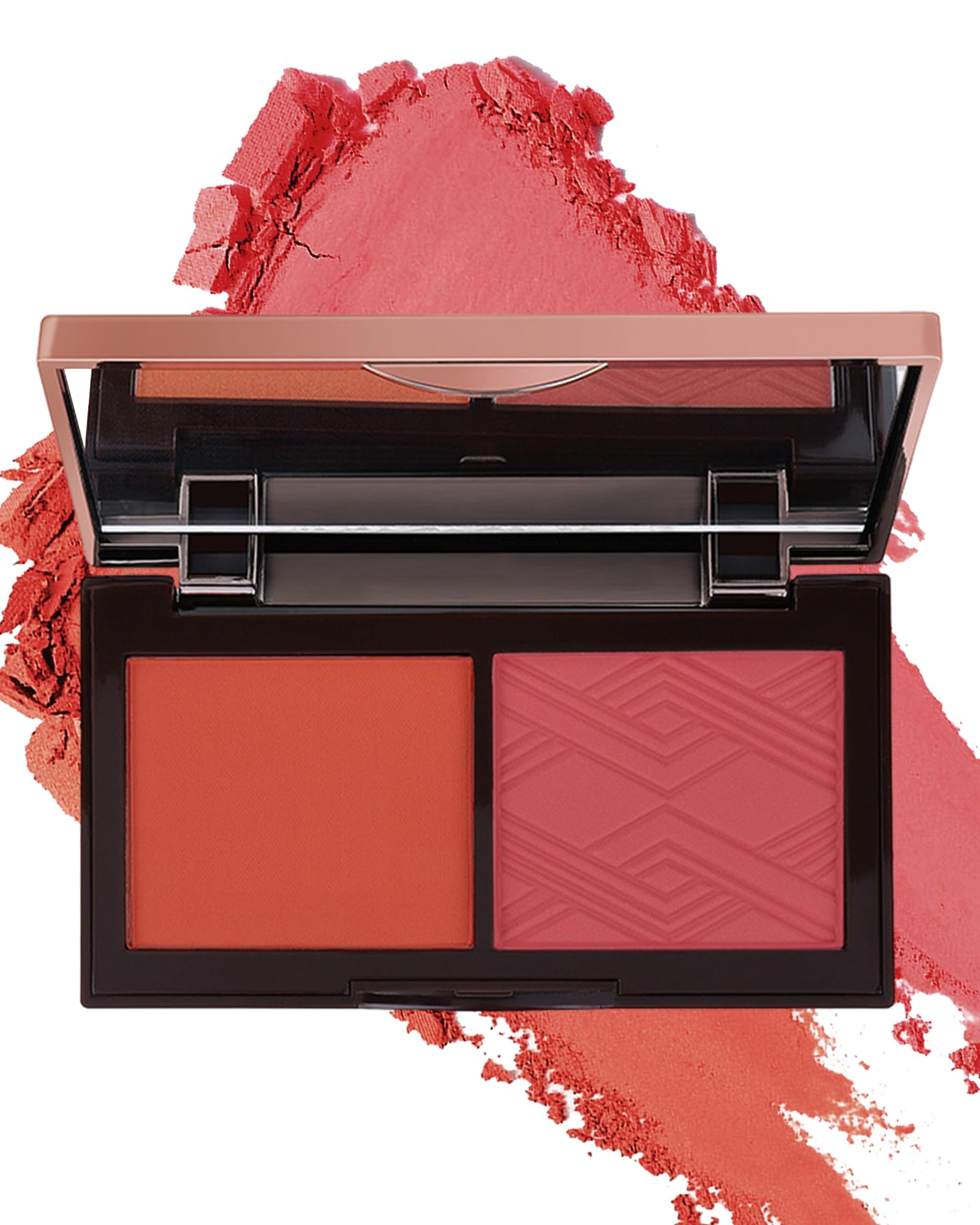 Face Matte Blush Powder Palette-2Colors Buildable Facial Cheek Blusher Pressed Powder Light Luxury Blush Contour Palette for Face,Longlasting Makeup Palette,Women's Day Gift Set for Women Girl-03