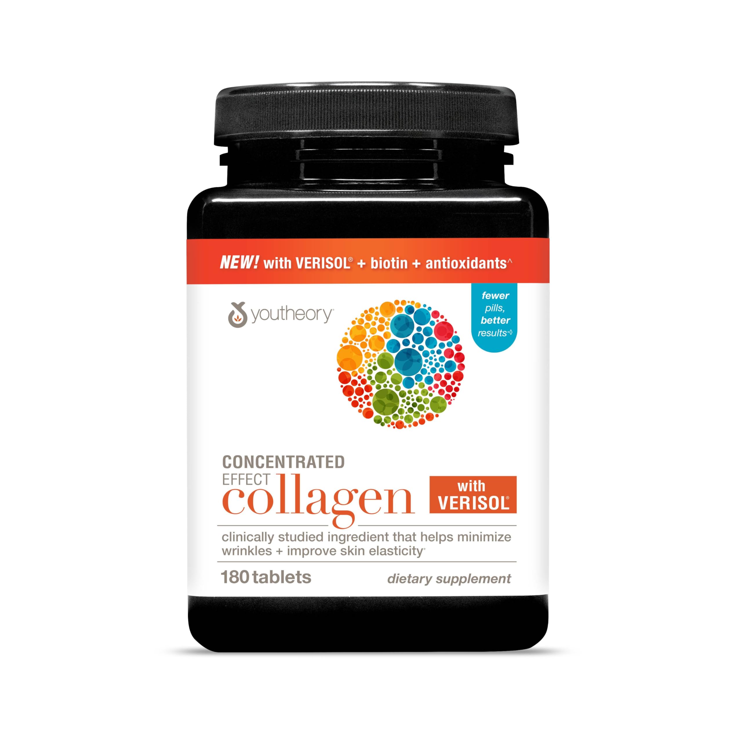 Youtheory Concentrated Effect Collagen with Verisol Tablets 180ct