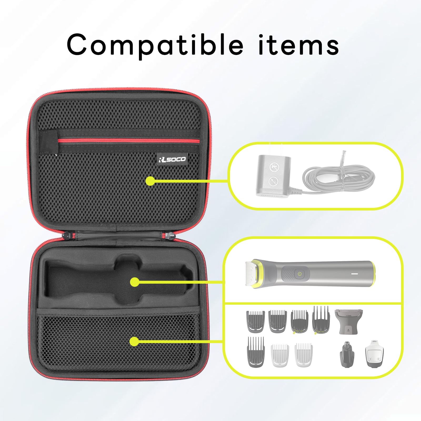 Case Compatible with Philips Norelco Multigroom Series 7000 by RLSOCO,Works with Philips MG7910/49,MG7770/49,MG7750/49,MG7790/40,MG7770/18 - Fits for All Attachment Head and Charger