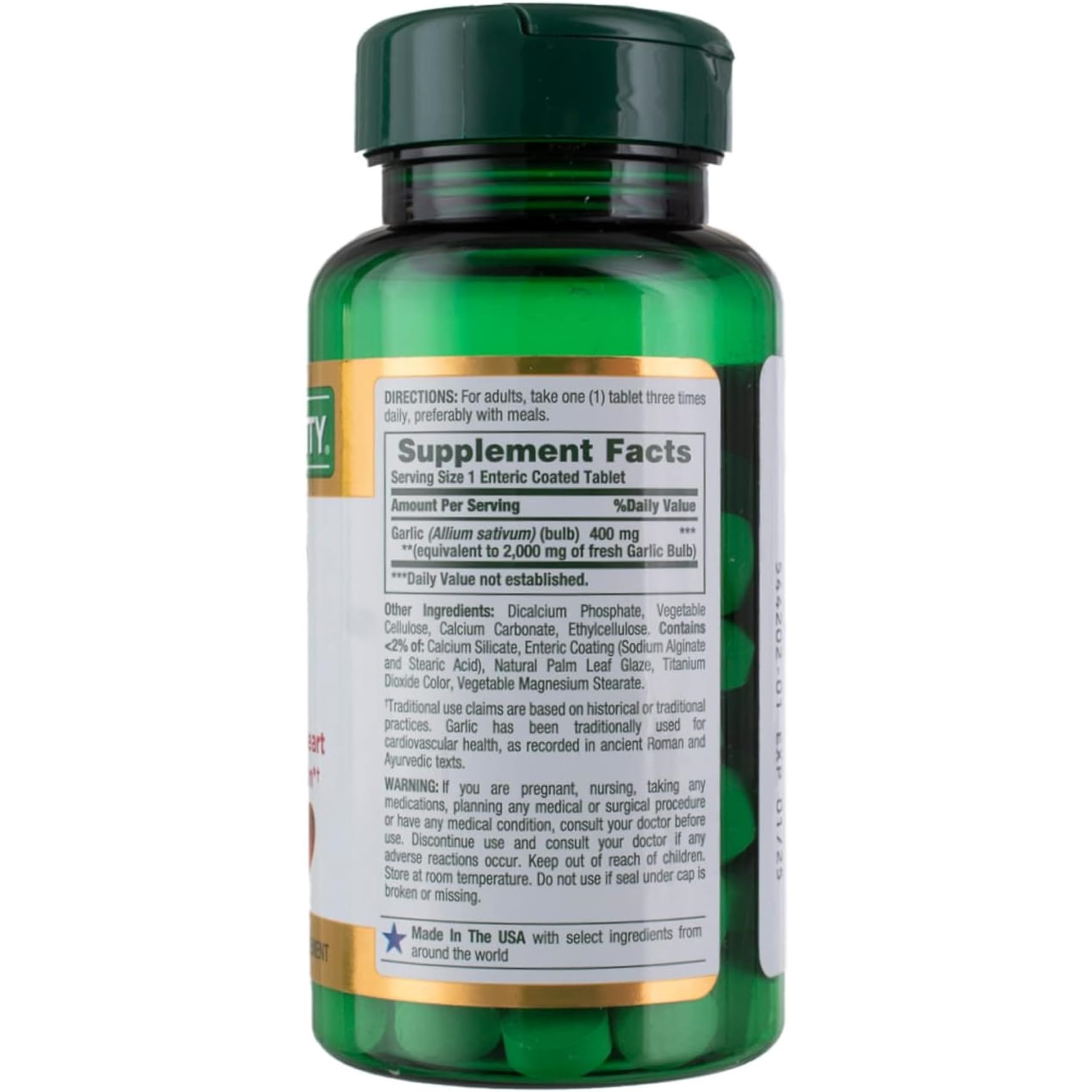 Nature's Bounty Garlic 2000mg, Tablets 120 ea (Pack of 4)