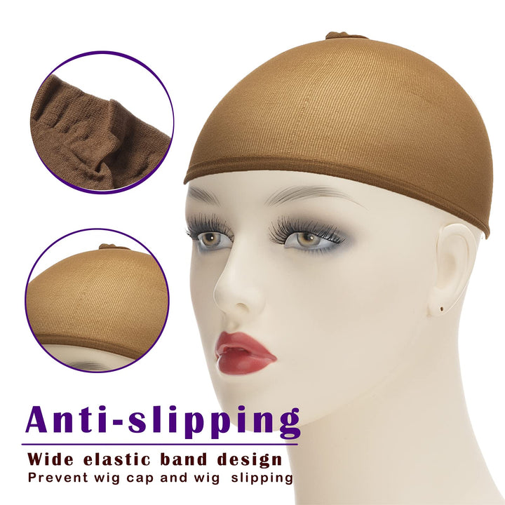 Yisane Wig Cap 6 Pieces Nylon Wig Cap for Women for Wig Making Stocking Cap for Wigs Dark Brown Stocking Wig Cap Bald Cap for Wig Unisex (Wig Cap Dark Brown)