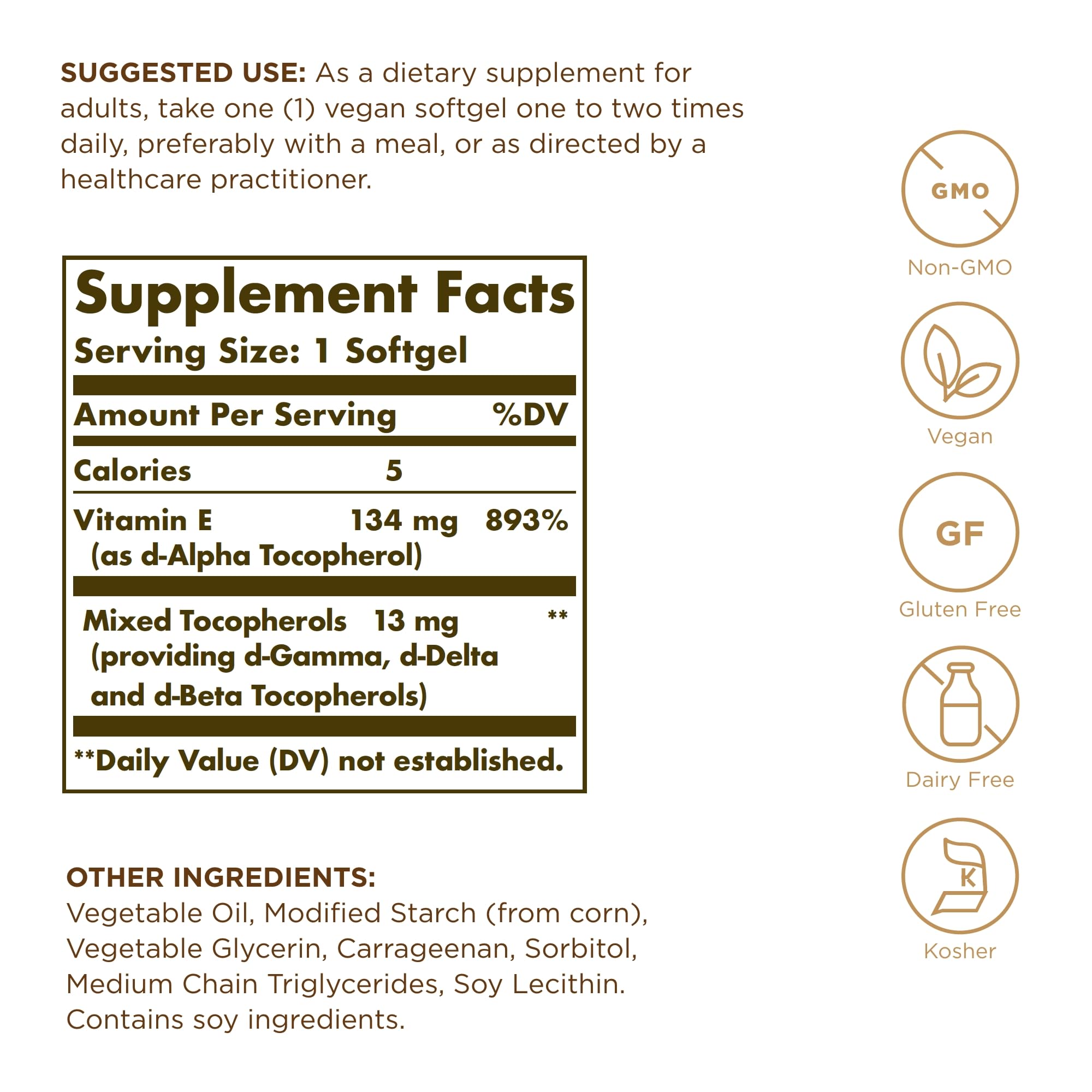 Solgar, E 200 Iu, 100 Softgels