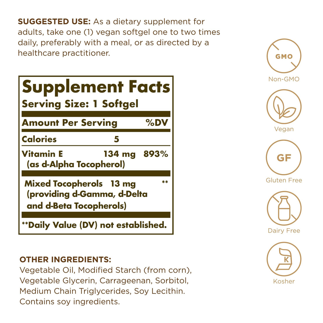 Solgar, E 200 Iu, 100 Softgels