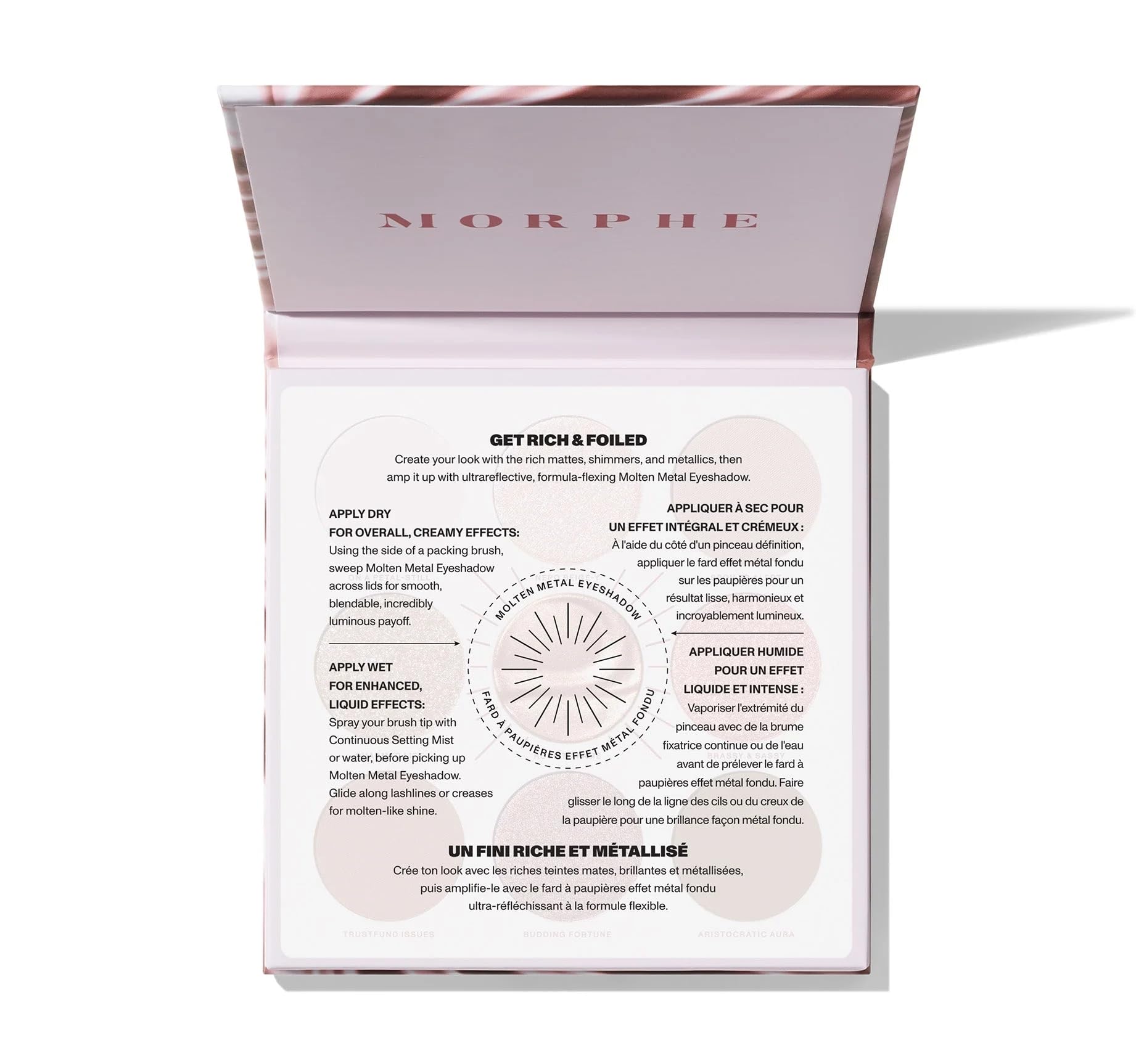 Morphe Rich & Foiled Artistry Palette - 9-Pan Metallic Eye Makeup Palette with Luxe Mattes, Shimmers, and Foil-Finishes - Mauve & Pink Colors with Luminous Shine - Rose to Fame (0.35 oz)