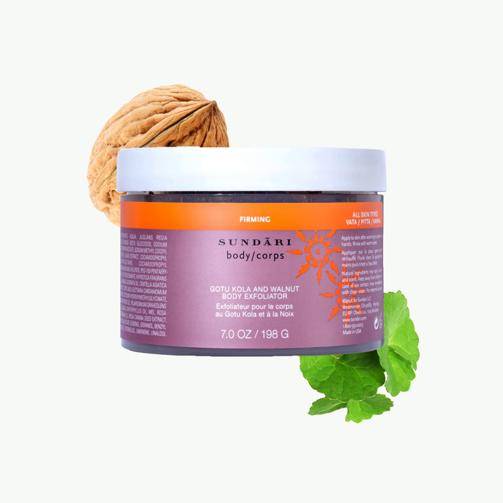 SUNDÃRI Gotu Kola and Walnut Body Exfoliator, 7 Ounce