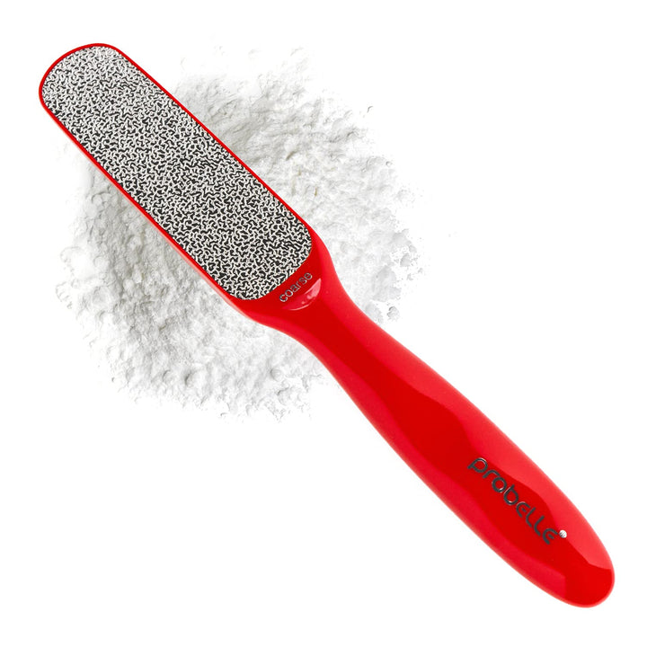 Probelle 2-Sided Hypoallergenic Nickel Foot File for Callus Trimming and Callus Removal, Red, 4 Ounce