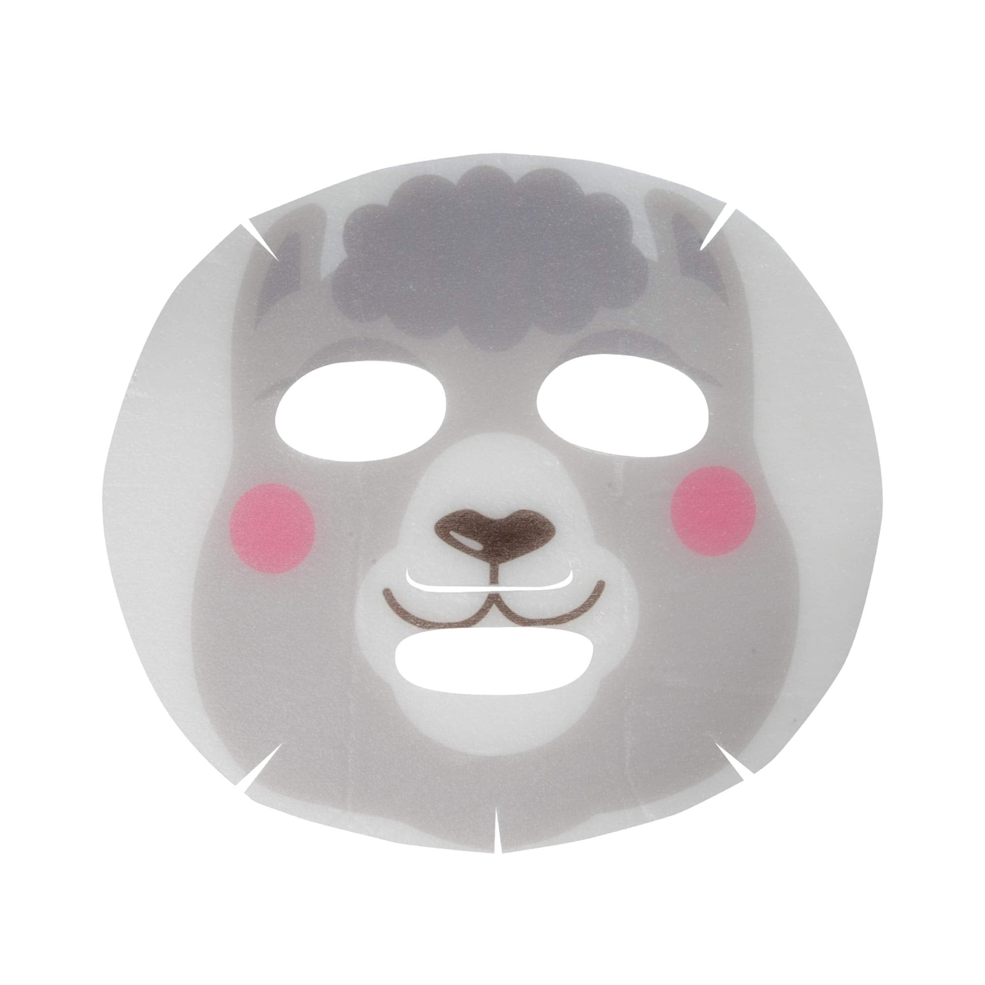 The Crème Shop Animal Sheet Mask, Korean, Hydrating, Collagen, Vitamin C, Anti-Aging - Pack of 3 (Llama)