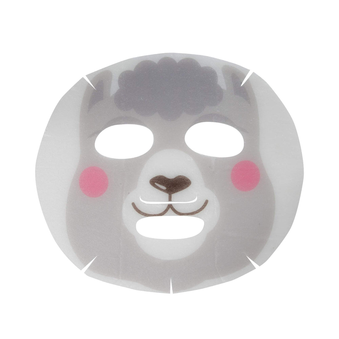 The Crème Shop Animal Sheet Mask, Korean, Hydrating, Collagen, Vitamin C, Anti-Aging - Pack of 3 (Llama)