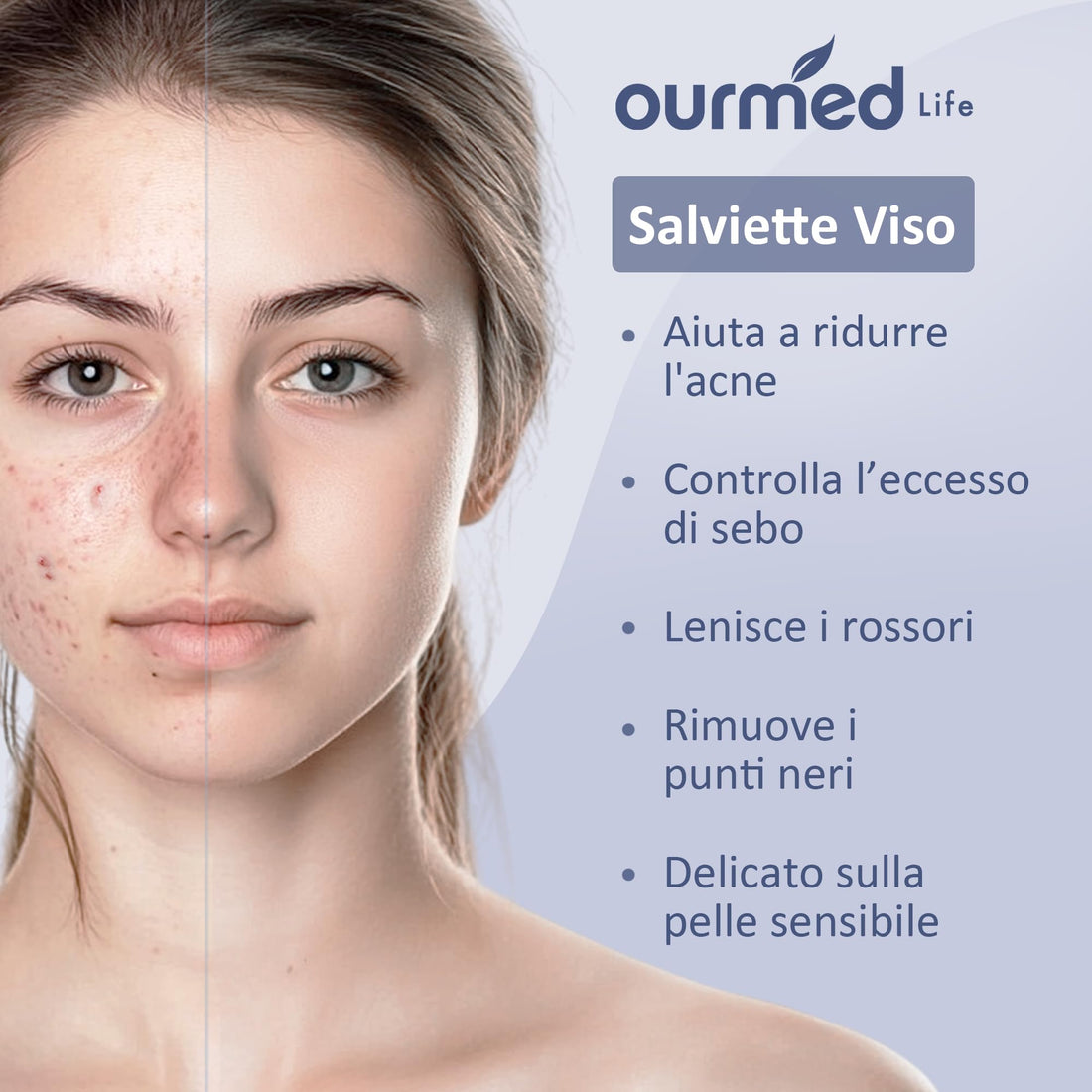 Ourmed Life Disposable Face Towel, 300 Count – Ultra Soft, Biodegradable Makeup Remover Wipes for Sensitive Skin, Clean Skincare Towels,Lint- free and Gentle Facial Towels for Daily Use,EF Texture