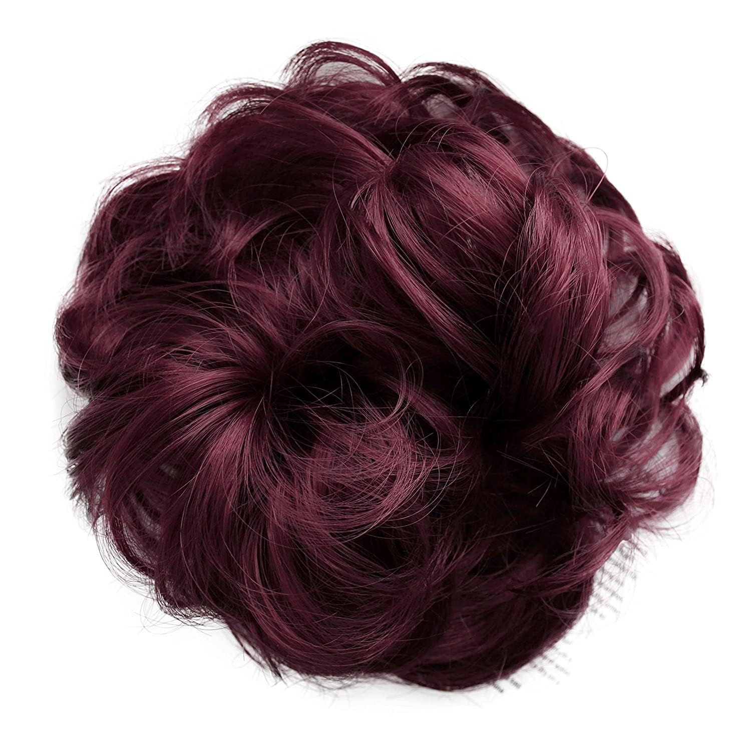 red 118 : PRETTYSHOP Scrunchie Scrunchy Bun Up Do Hair piece Hair Ribbon Ponytail Extensions Wavy Curly or Messy red 118