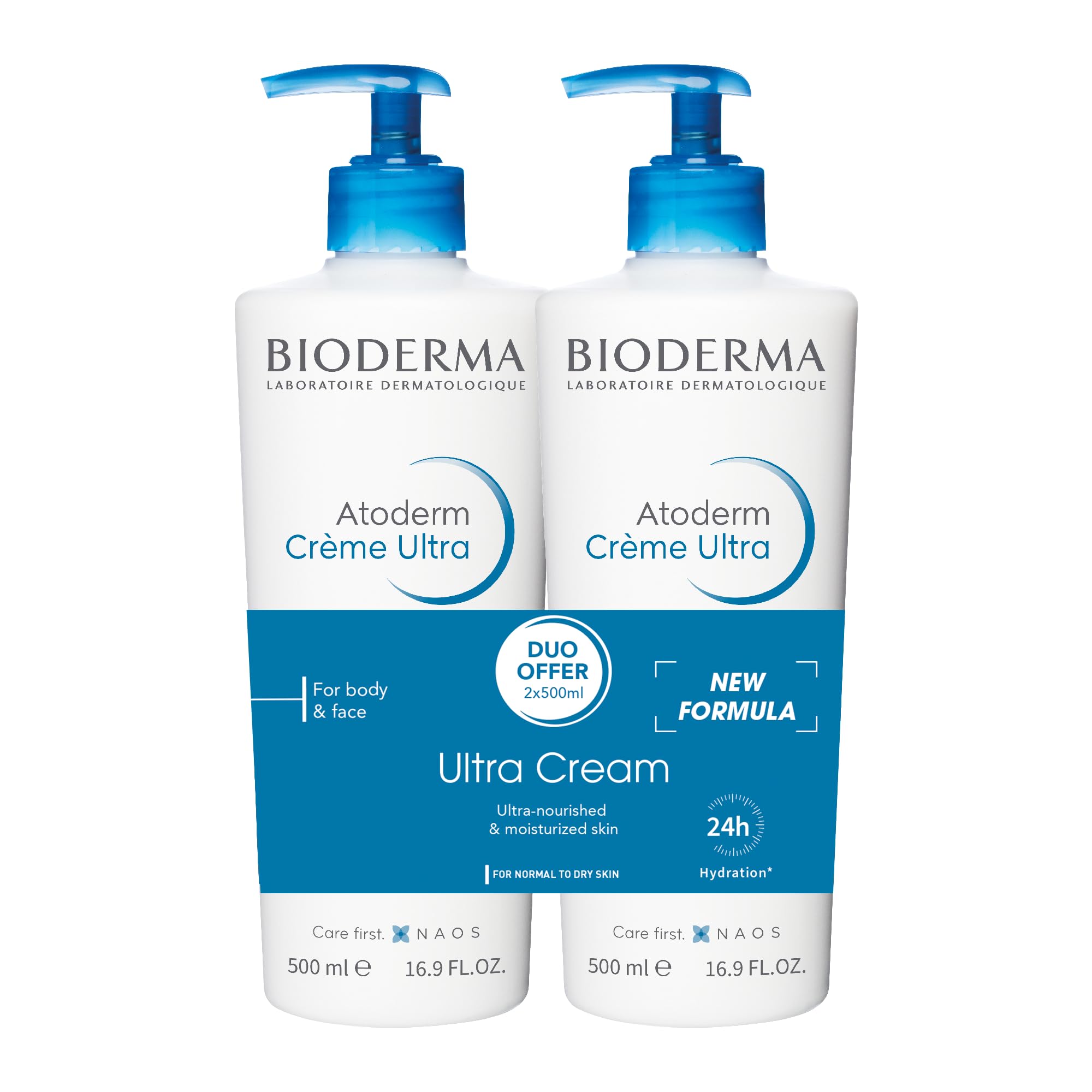 Bioderma- Atoderm Cream Ultra DUO - Face and Body Ultra Nourishing Cream for Normal to Dry Skin- Hydration for the whole family - With omegas 3-6-9