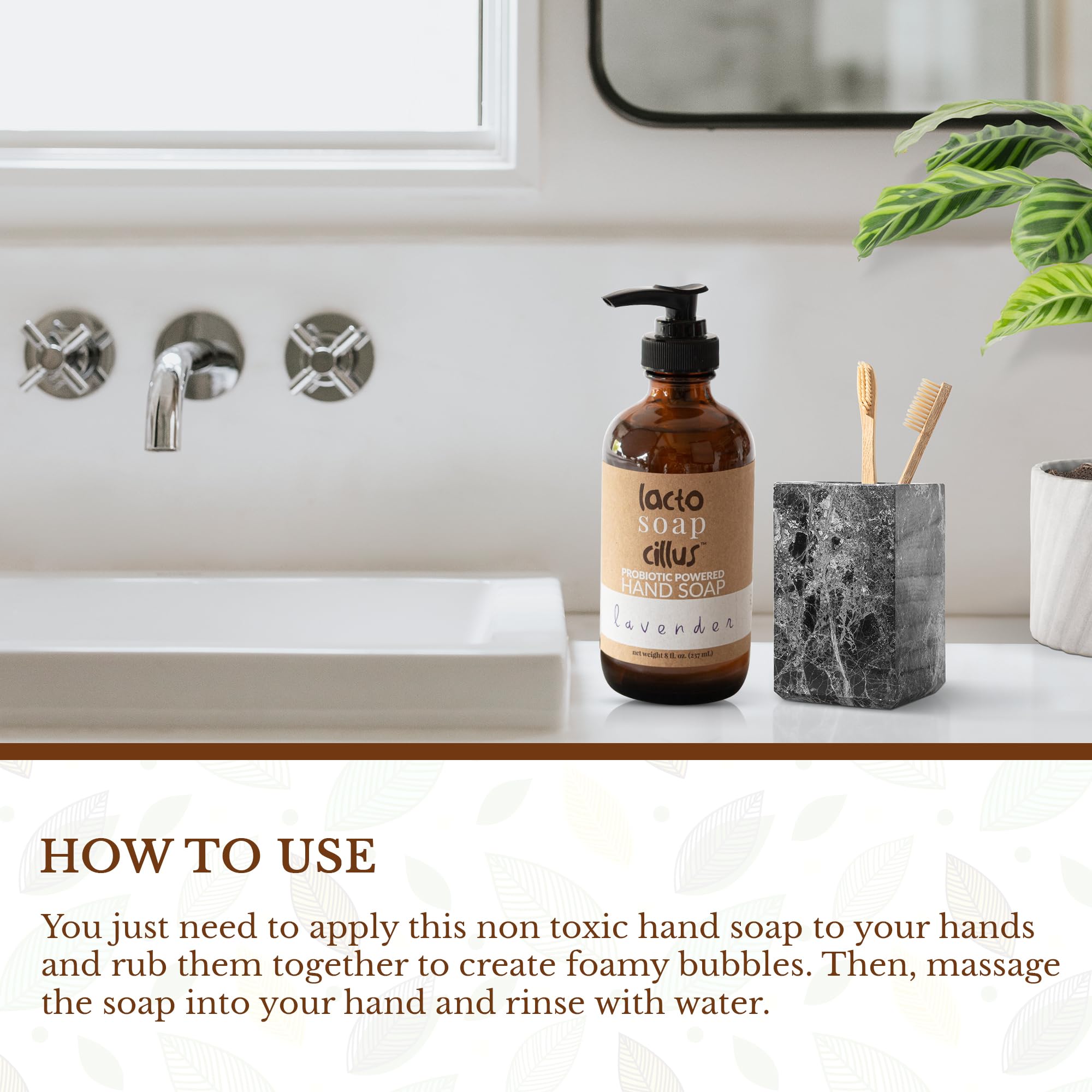 Elemental Wellness, Liquid Hand Soap - Lactosoapcillus Probiotic Soap - Natural, Vegan, and Moisturizing Hand Soap - Lavender Hand Refill Soap, Lavender Essential Oil - Palm Oil Free (8 fl oz)