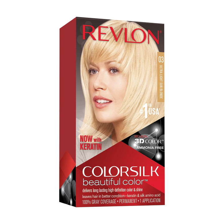 Revlon ColorSilk Hair Color, 03 Ultra Light Sun Blonde 1 ea (Pack of 2)