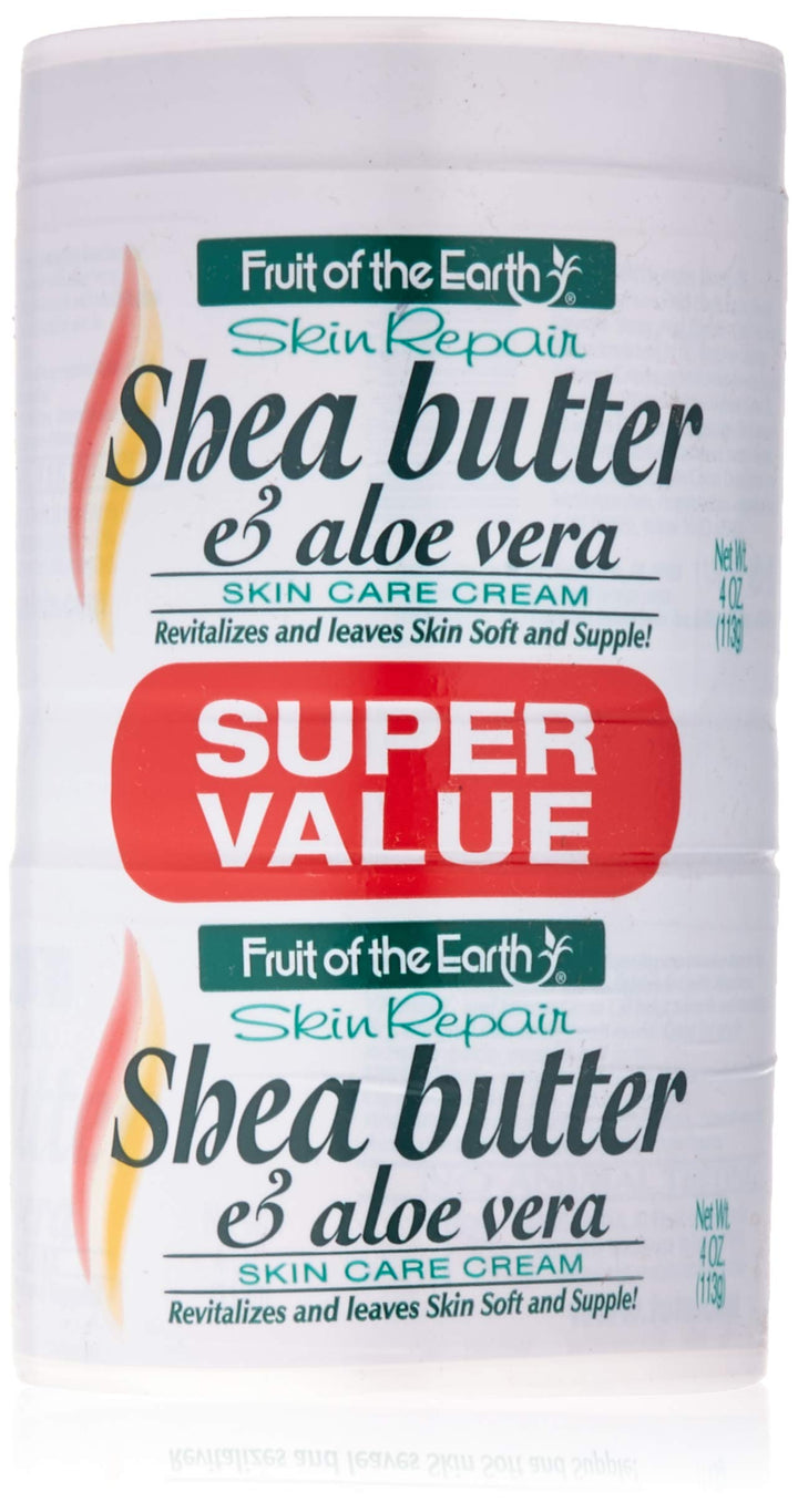 Fruit Of The Earth Bogo Cream Shea Butter/Aloe 4 Ounce Jar (118ml) (2 Pack)