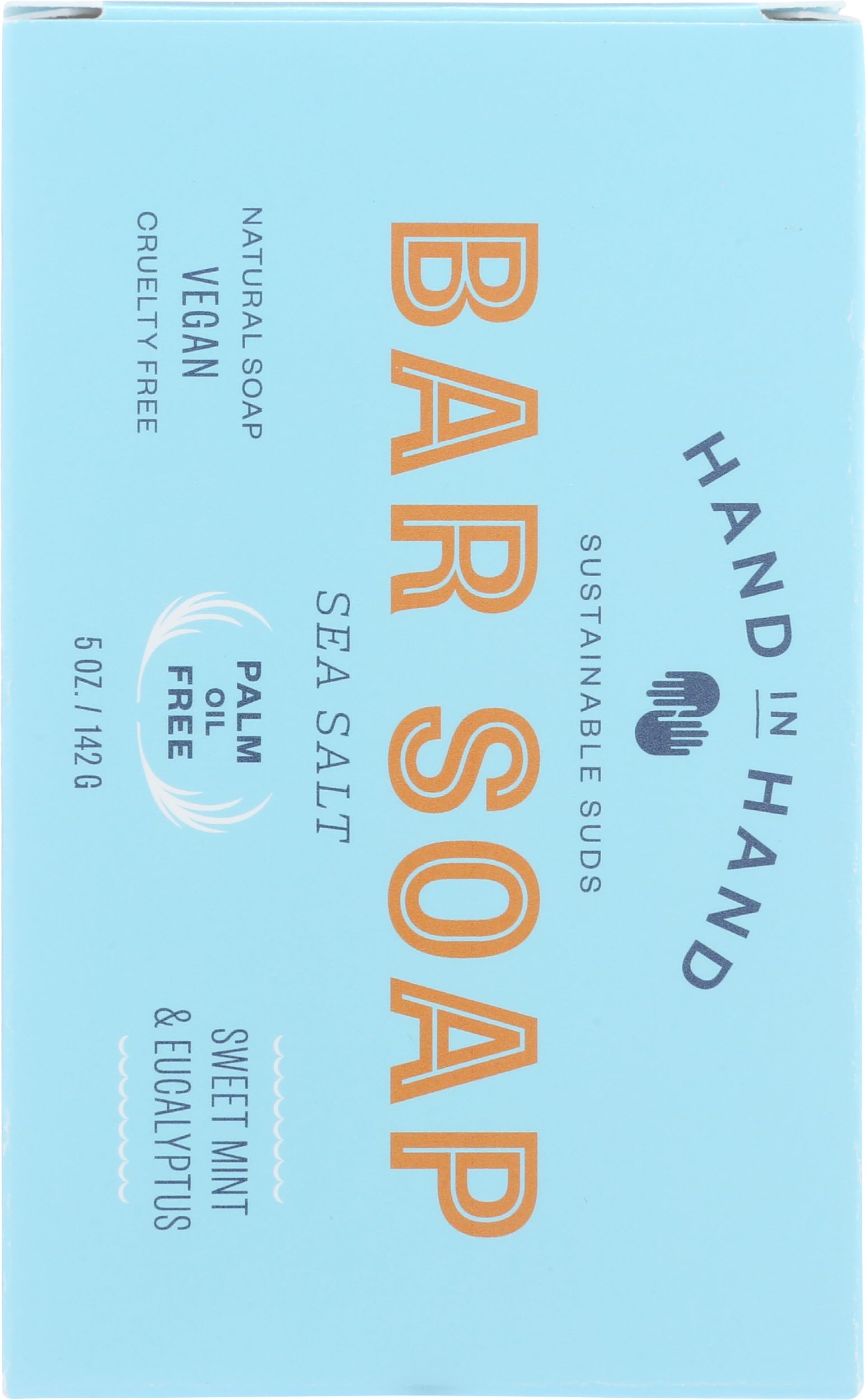 Hand In Hand Soap, Soap Bar Sea Salt Sweet Mint Eucalyptus, 5 Ounce