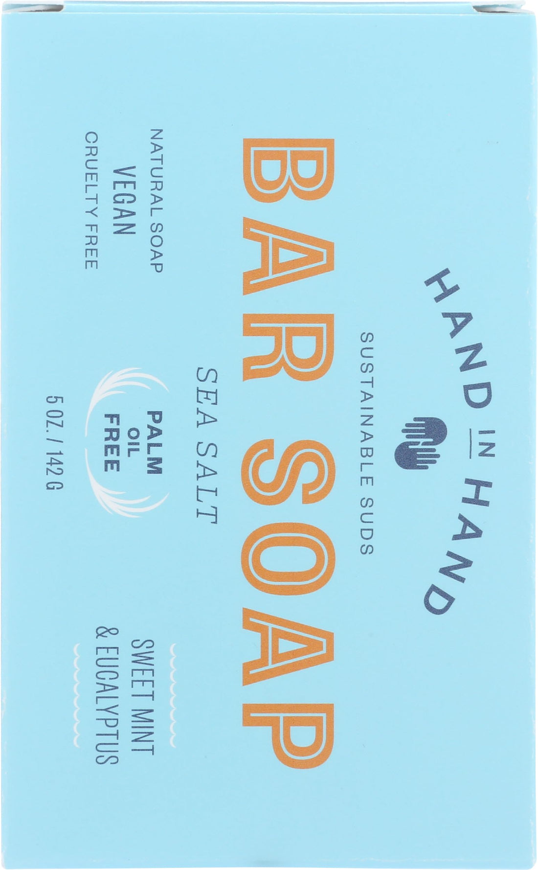 Hand In Hand Soap, Soap Bar Sea Salt Sweet Mint Eucalyptus, 5 Ounce