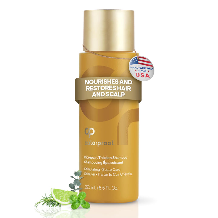 ColorProof Biorepair Thicken Shampoo for Color Treated Hair 8.5 Fl. Oz. Thickening Shampoo for Fine Hair w/Fresh Lime, Eucalyptus, Mint Leaf & Rosemary Scent