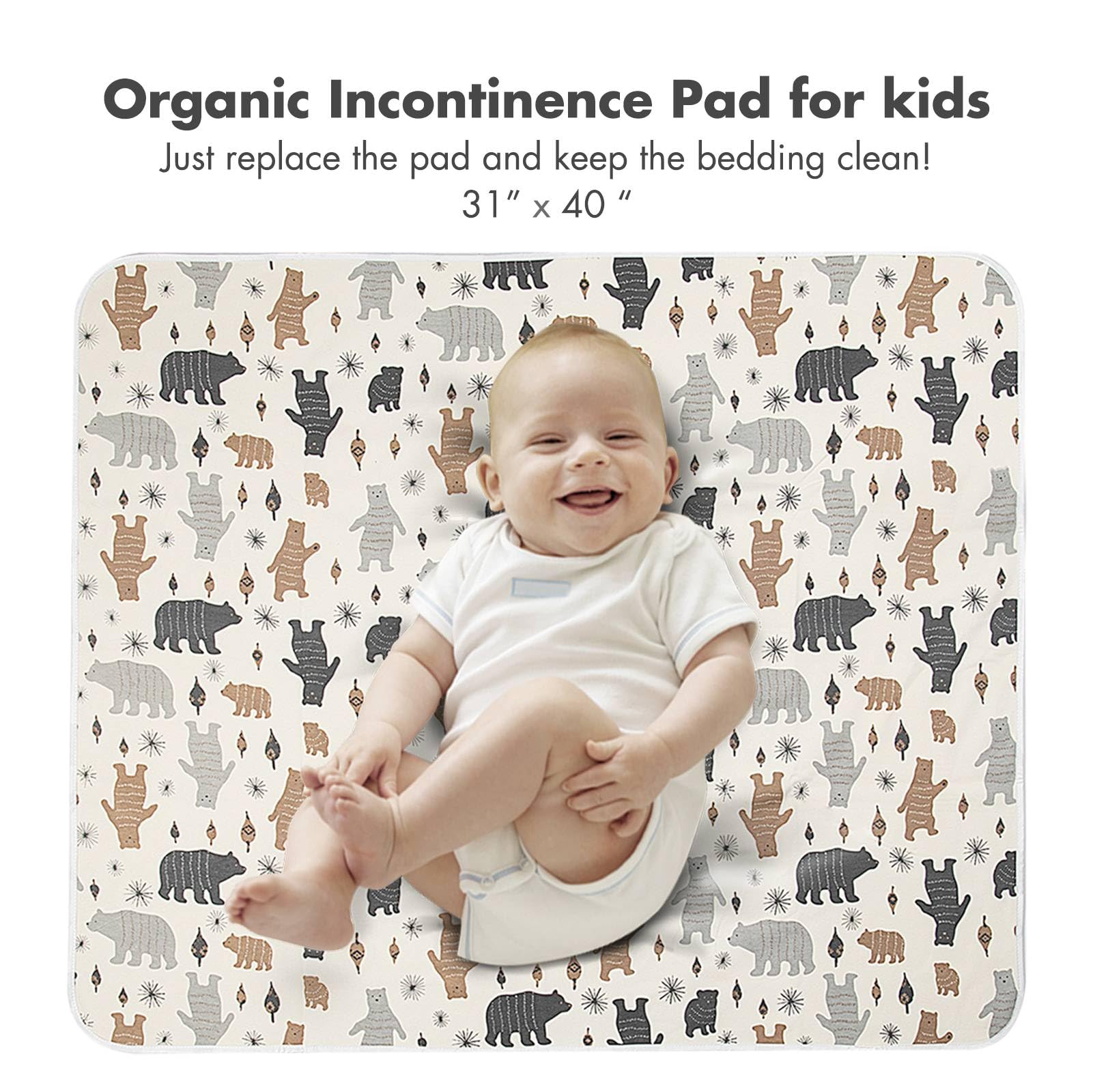 YIVEKO Baby Waterproof Bed Pad Washable Mattress Pad Reusable Underpads Bed Wetting Incontinence Cover for Baby Toddler Children and Adults